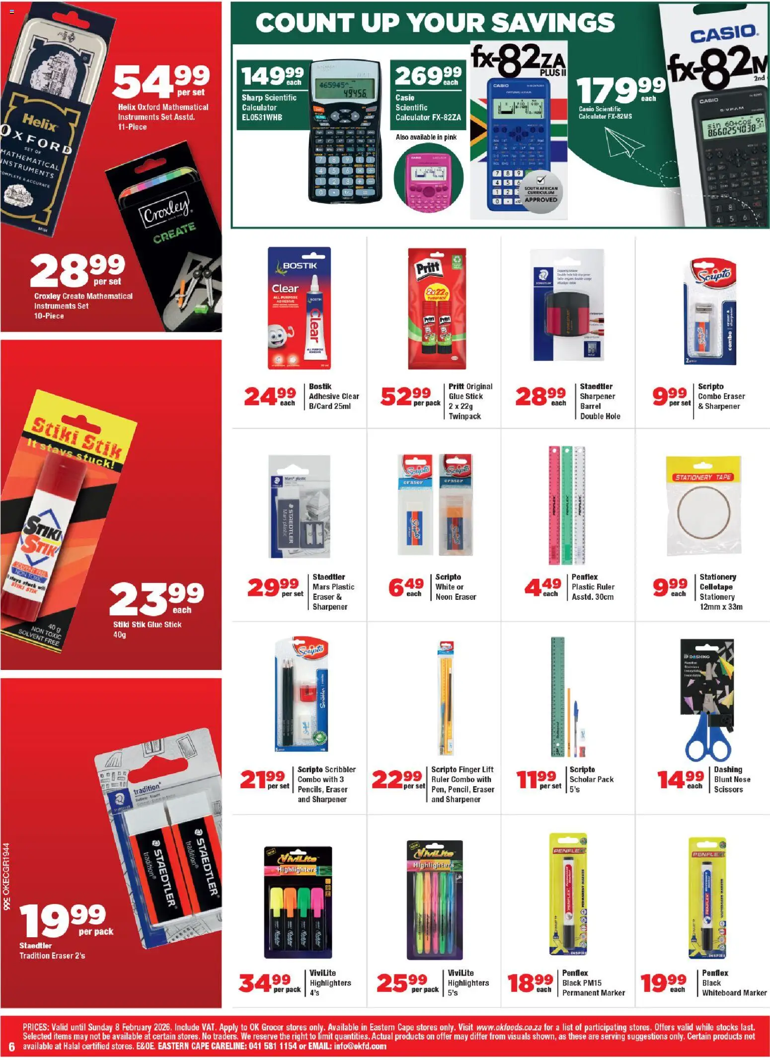 New OK Foods catalogue – valid from 21.01.2026 | Page: 6 | Products: Calculator, Adhesive, Tape