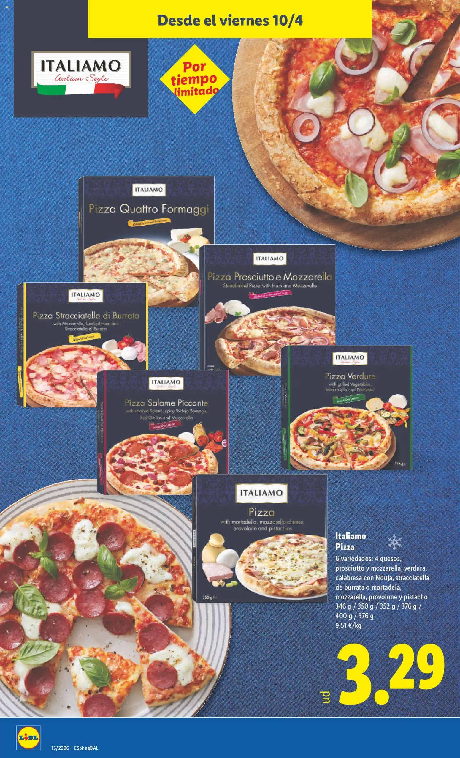 Lidl folleto │ válido desde el 06.04.2026 | Página: 44 | Productos: Salame, Pizza