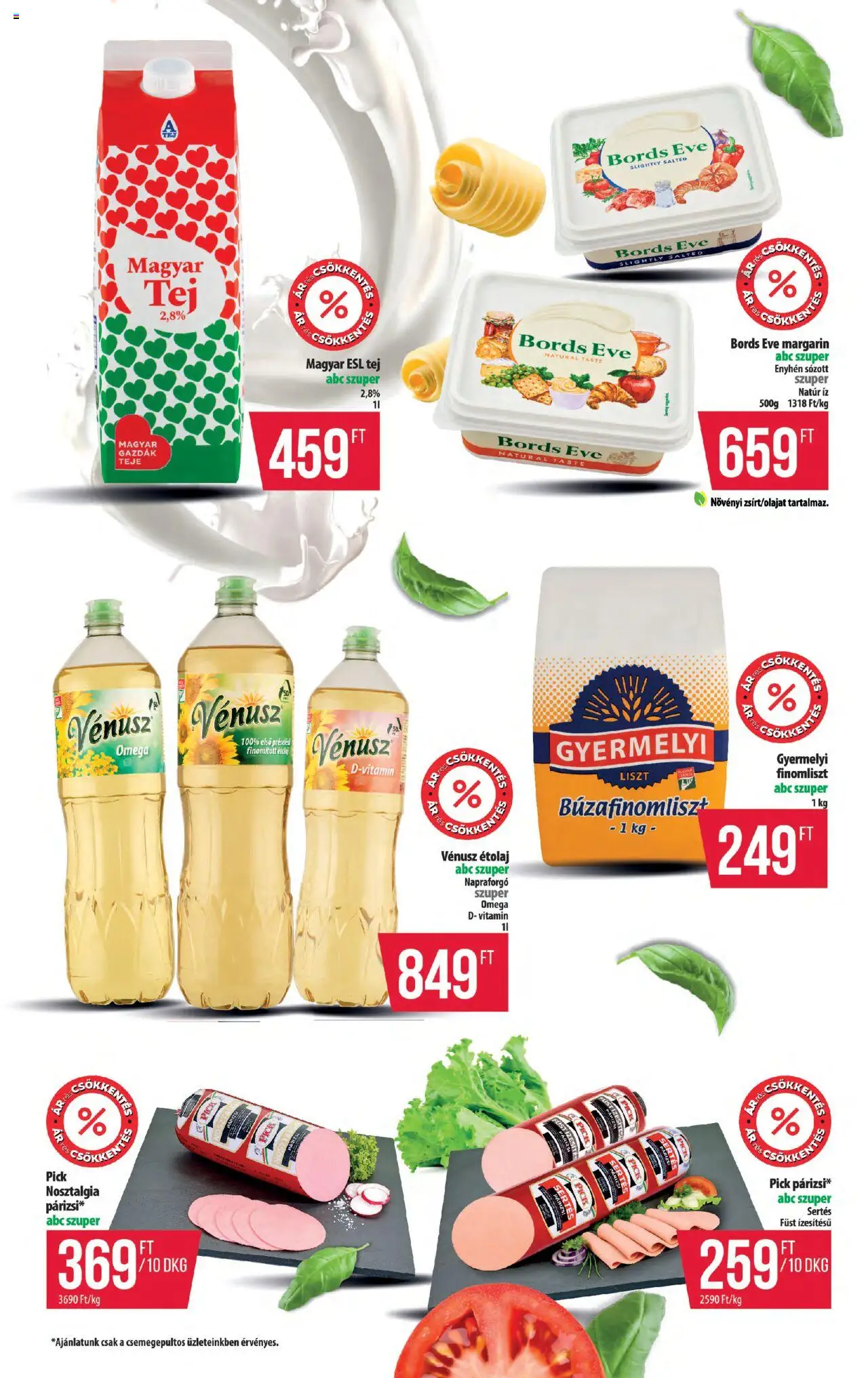 COOP akciós ujság - amely érvényes a következő dátumtól: 09.10.2025 | Oldal: 5 | Termékek: Étolaj, Pick, Tej, Párizsi