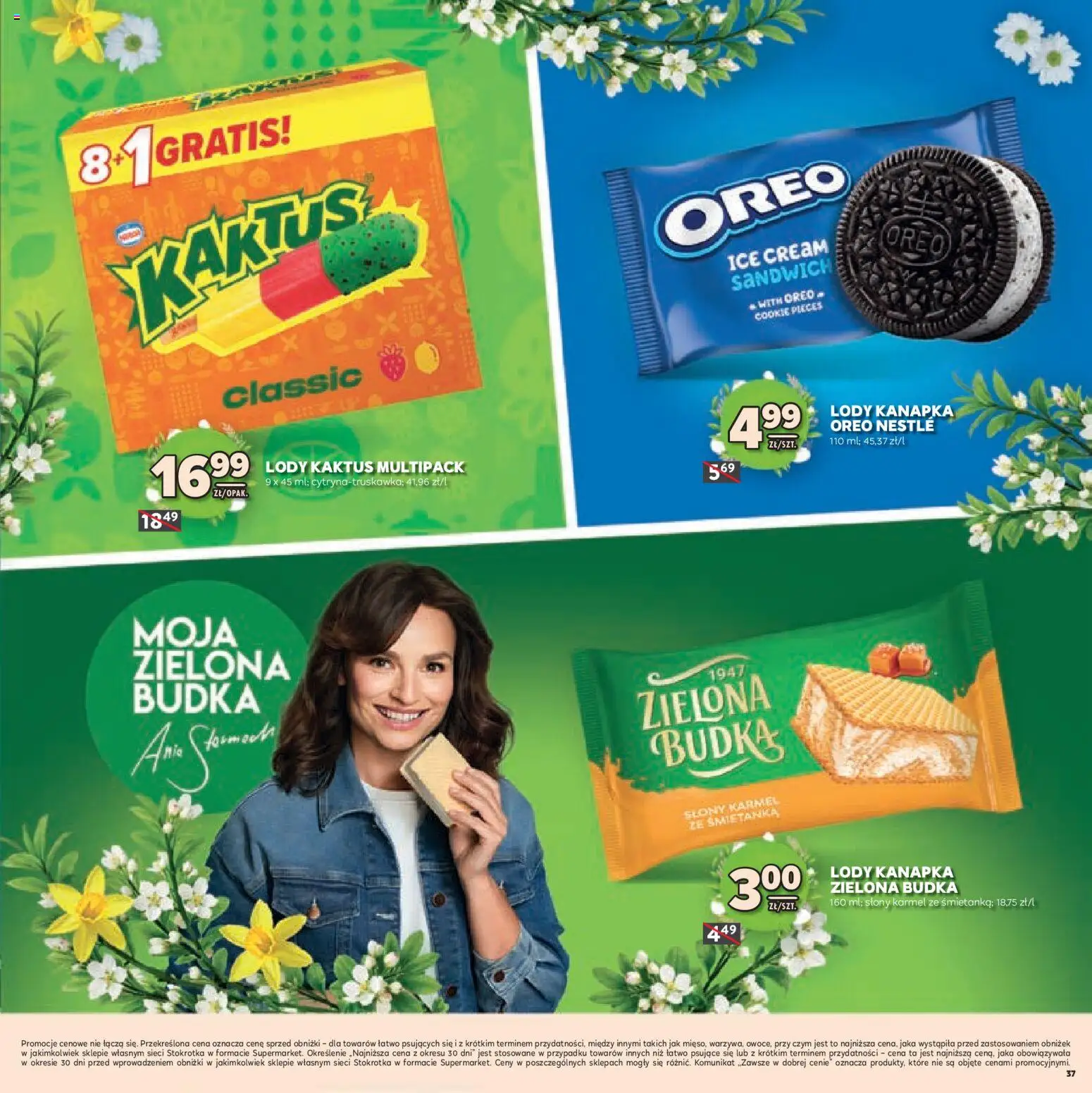 Stokrotka gazetka - Wielkanoc od 19.03.2026 | Strona: 37 | Produkty: Stokrotka, Sandwich, Lody Kaktus, Lody