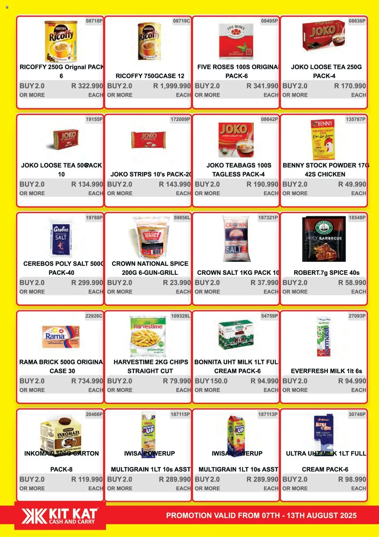 KIT KAT Cash & Carry Weekly Traders Special │ valid from 07.08.2025 | Page: 12 | Products: Case, Chicken, Tea, Stock