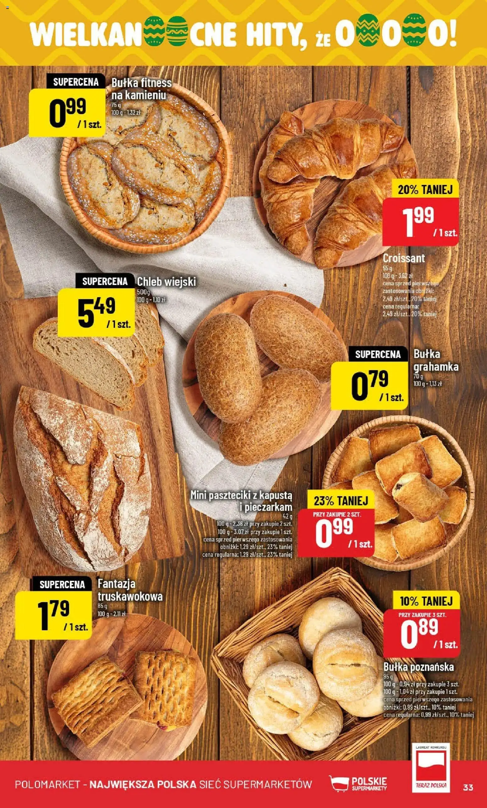 POLOmarket gazetka od 04.03.2026 | Strona: 33 | Produkty: Kapusta, Bułka fitness, Chleb, Bułka poznańska