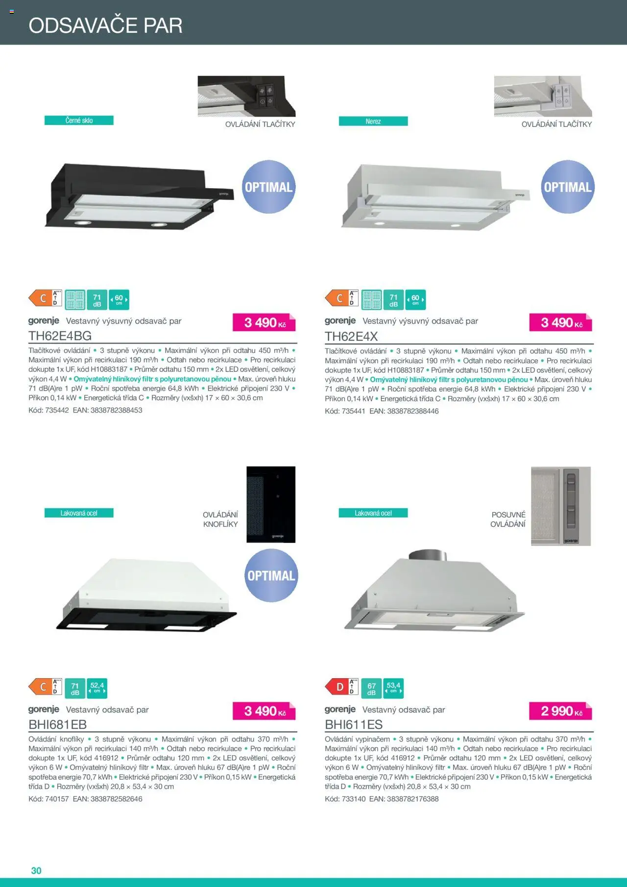 Möbelix leták - Gorenje od 29.03.2023 | Strana: 30 | Produkty: Odsavač par, LED