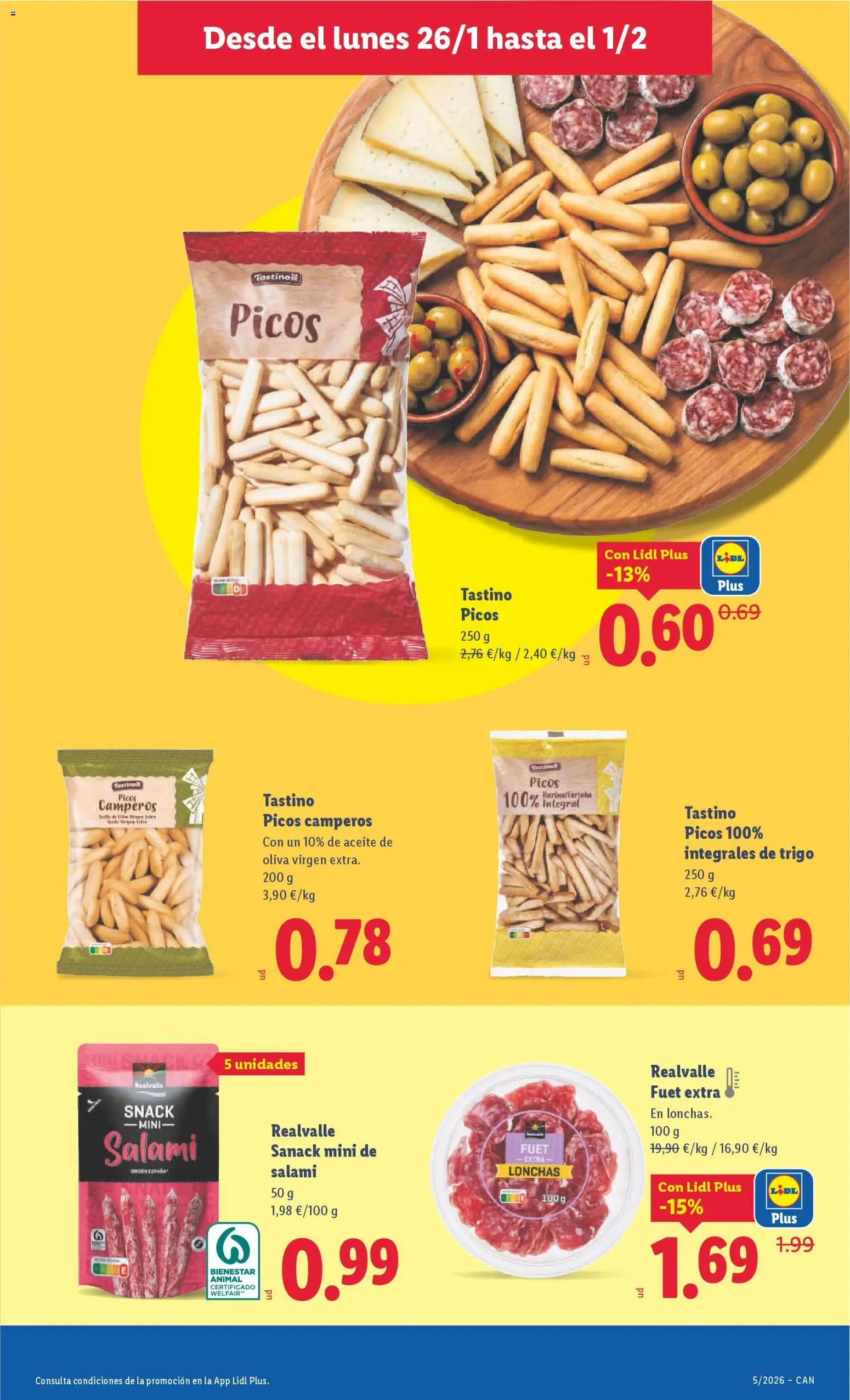 Lidl - Canarias │ válido desde el 26.01.2026 | Página: 15 | Productos: Aceite, Aceite de oliva, Salami