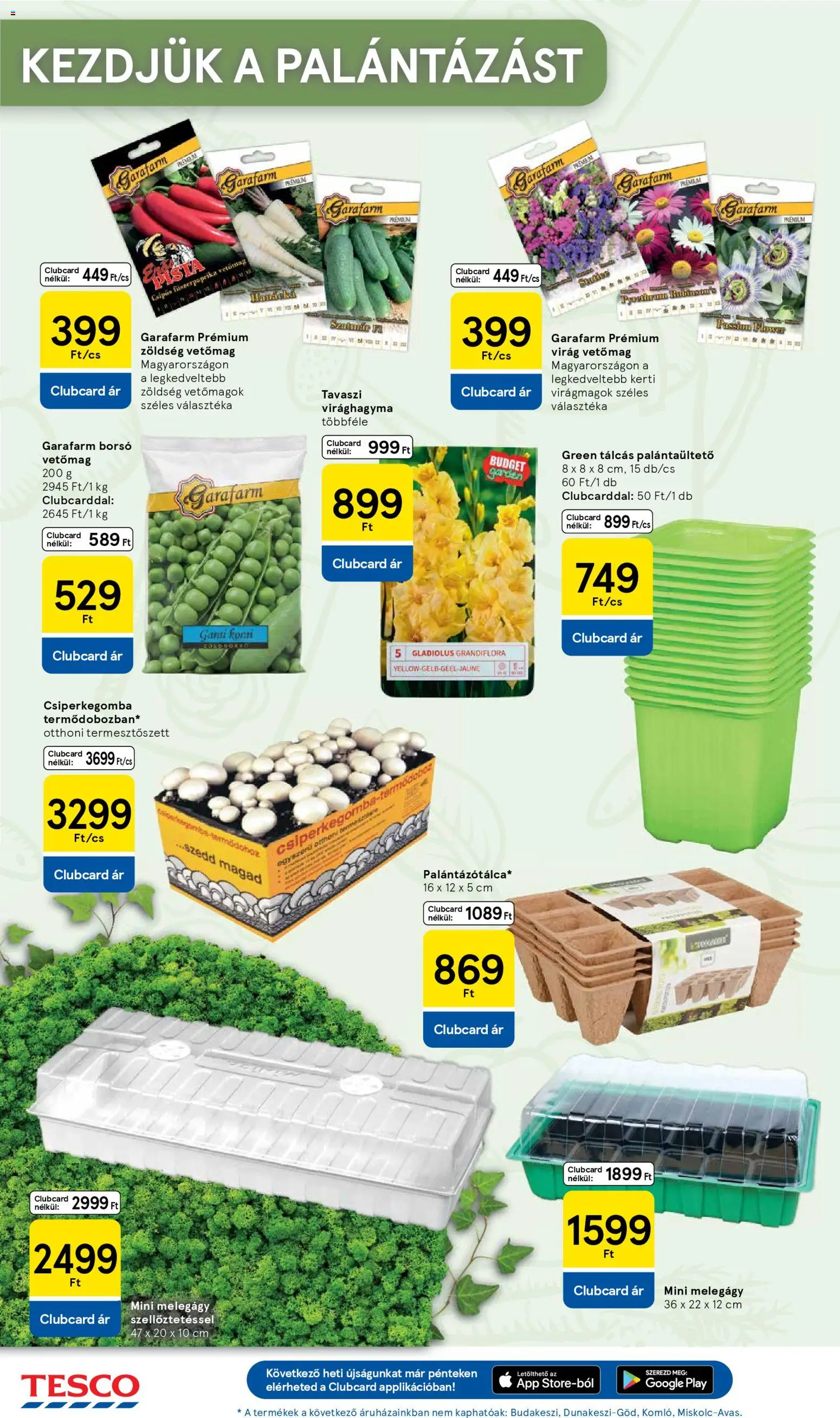 Tesco akciós ujság - amely érvényes a következő dátumtól: 05.03.2026 | Oldal: 16 | Termékek: Csiperkegomba, Vetőmag, Virag, Zöldség