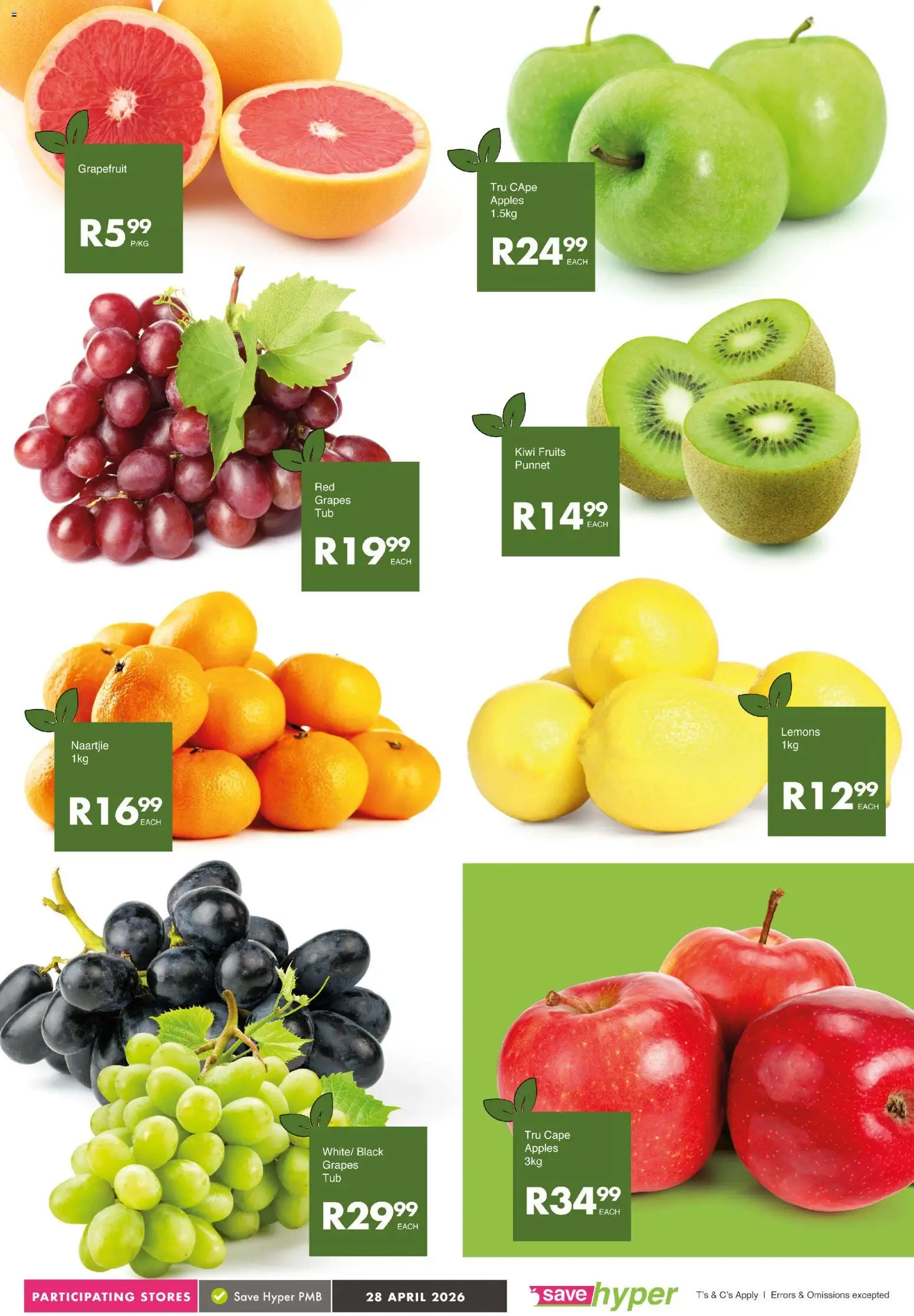 New Save catalogue – valid from 28.04.2026 | Page: 5 | Products: Apples, Grapefruit, Peach, Grapes