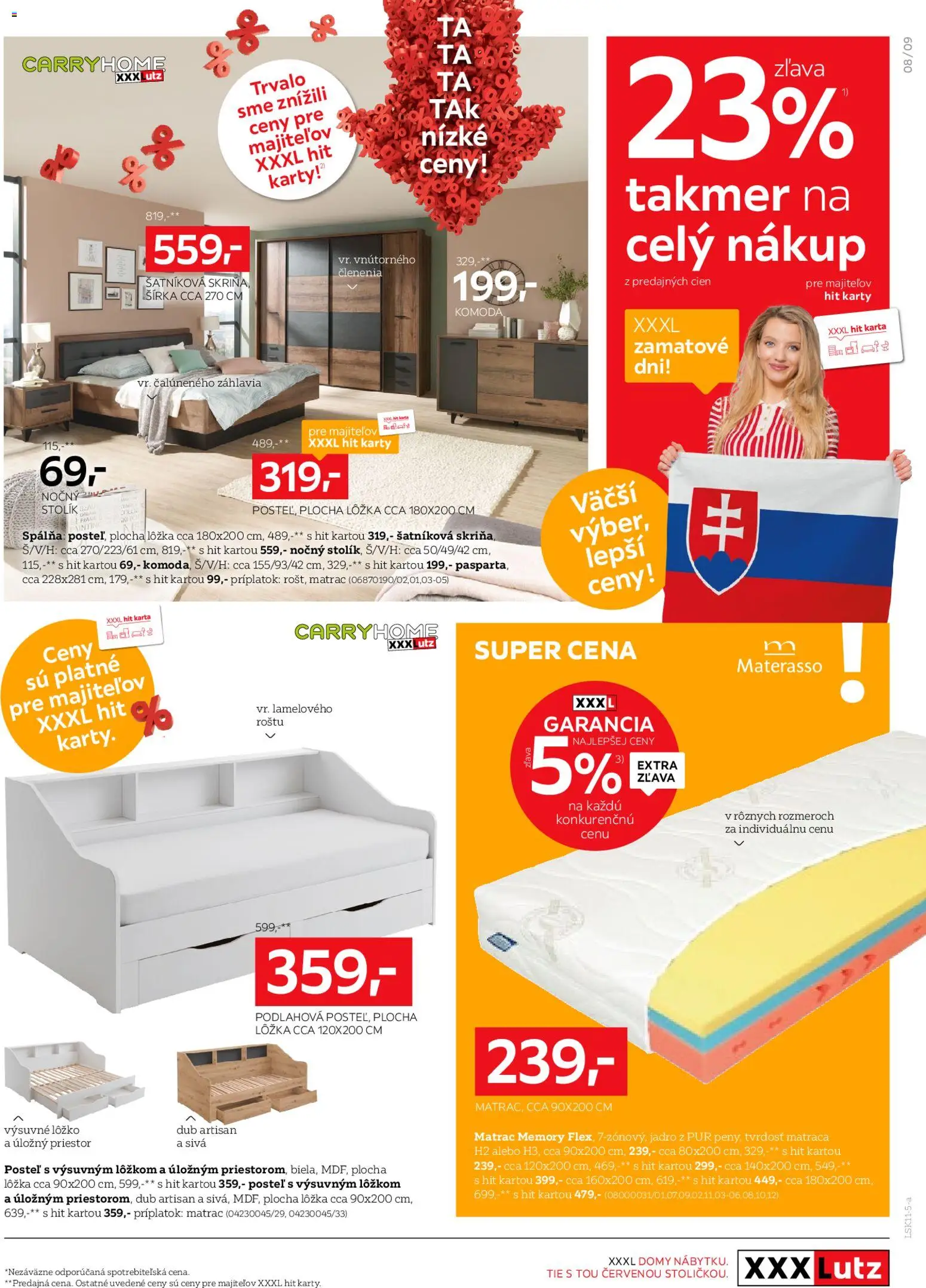 Nové XXXLutz akcie – leták je platný od 03.11.2025 | Strana: 9 | Produkty: Matrac, Posteľ, Šatníková skriňa, Skriňa