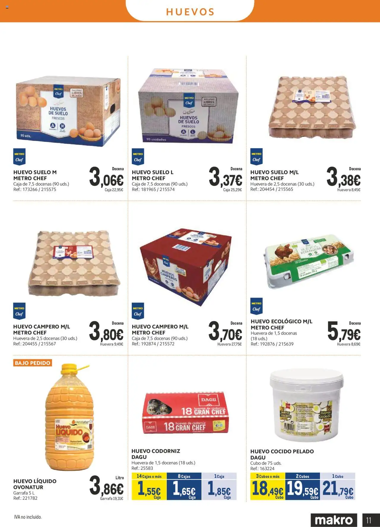 Makro - Lácteos Cataluña │ válido desde el 06.10.2025 | Página: 11 | Productos: Huevos, Caja