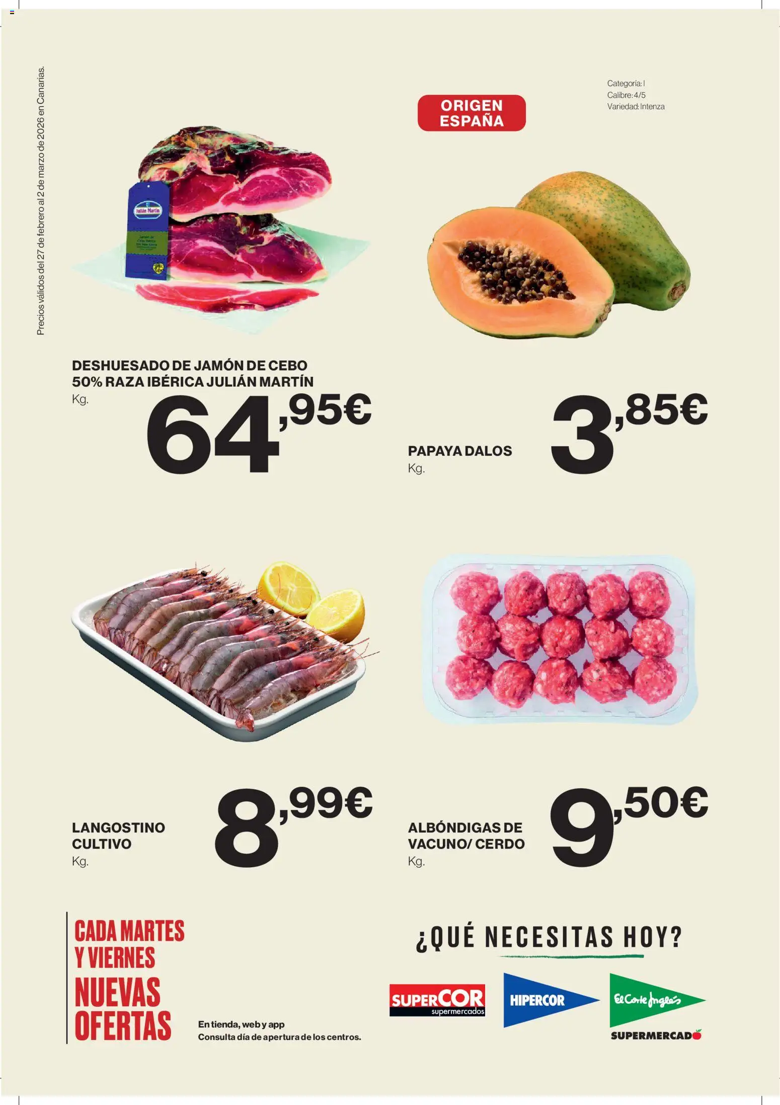 Supercor Canarias │ válido desde el 27.02.2026 | Página: 2 | Productos: Jamón, Cerdo, Langostino