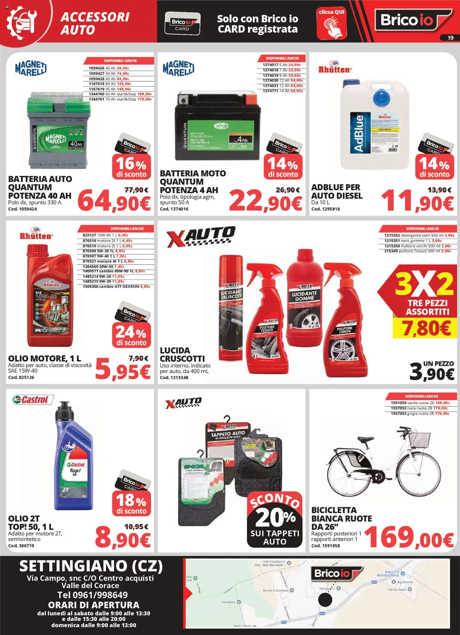 Volantino Brico io del 02.04.2026 | Pagina: 19 | Prodotti: Bicicletta, Top, Polo, Batteria