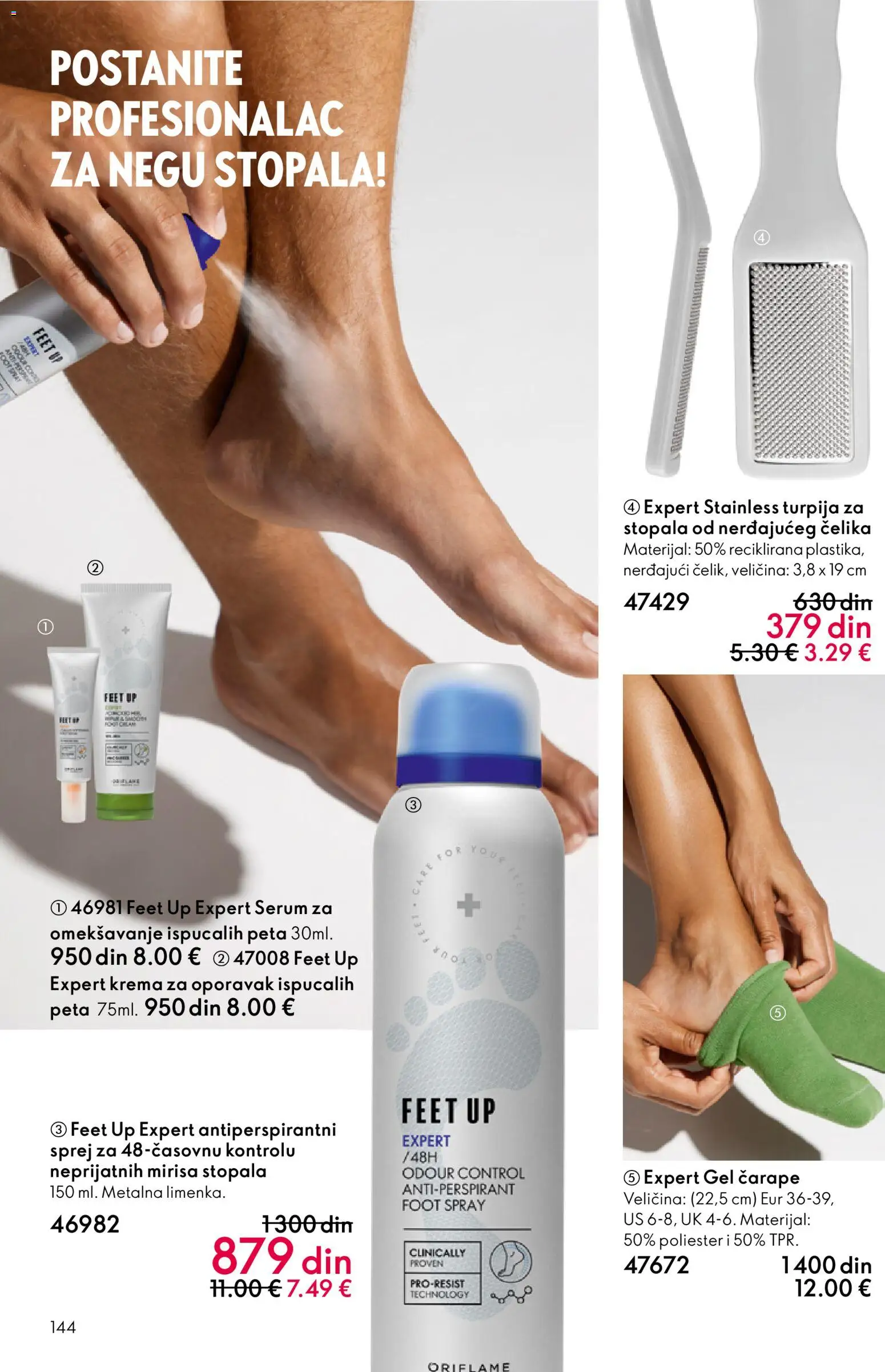 Oriflame katalog - važi od 31.12.2025 | Strana: 144 | Proizvode: Krema, Čarape, Antiperspirant