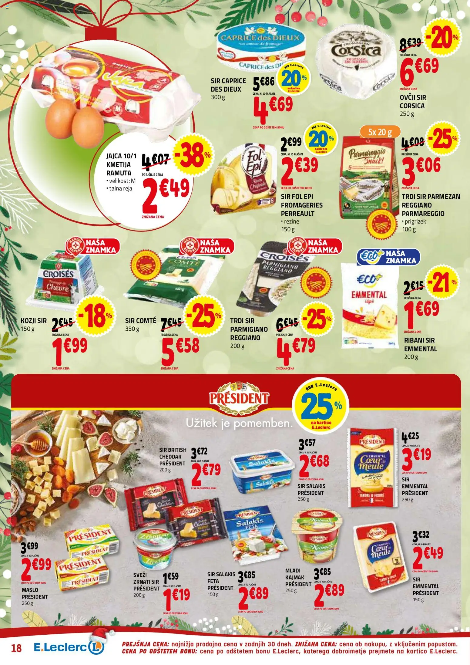 Novi E.leclerc katalog ponudbe – veljaven od 10.12.2025 | Stran: 18 | Izdelki: Kajmak, Sir, Jajca, Cheddar