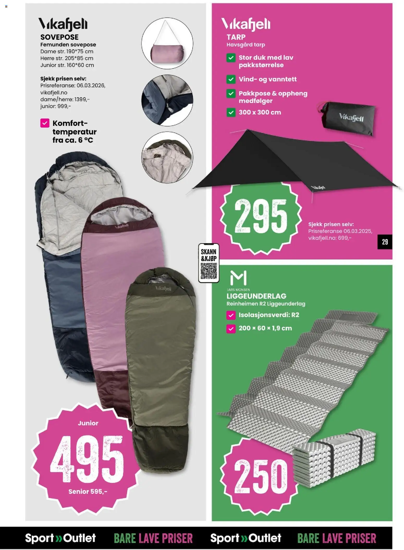 {H1} | Side: 29 | Produkter: Sovepose