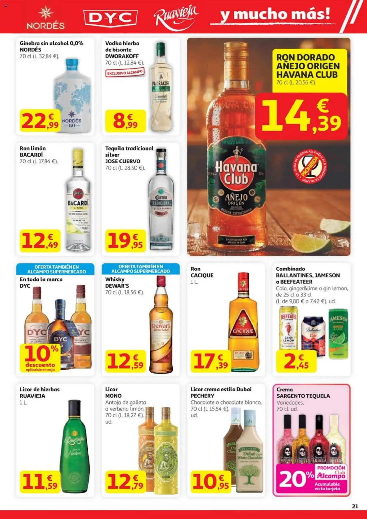 Alcampo - HG Madrid Unificado  │ válido desde el 23.10.2025 | Página: 21 | Productos: Ginebra, Té, Whisky, Caja
