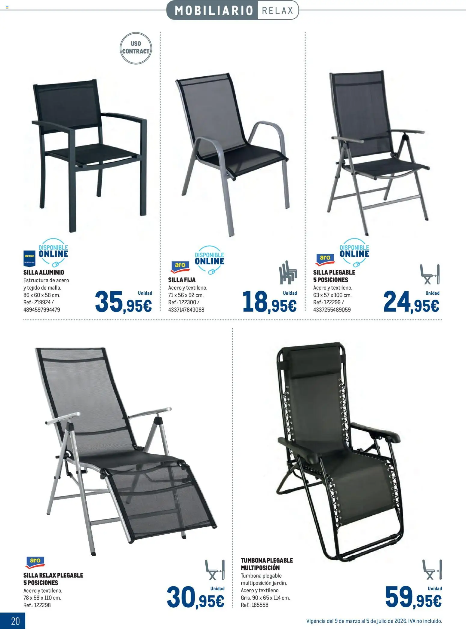 Makro - Especial Terrazas │ válido desde el 09.03.2026 | Página: 20 | Productos: Tumbona, Silla