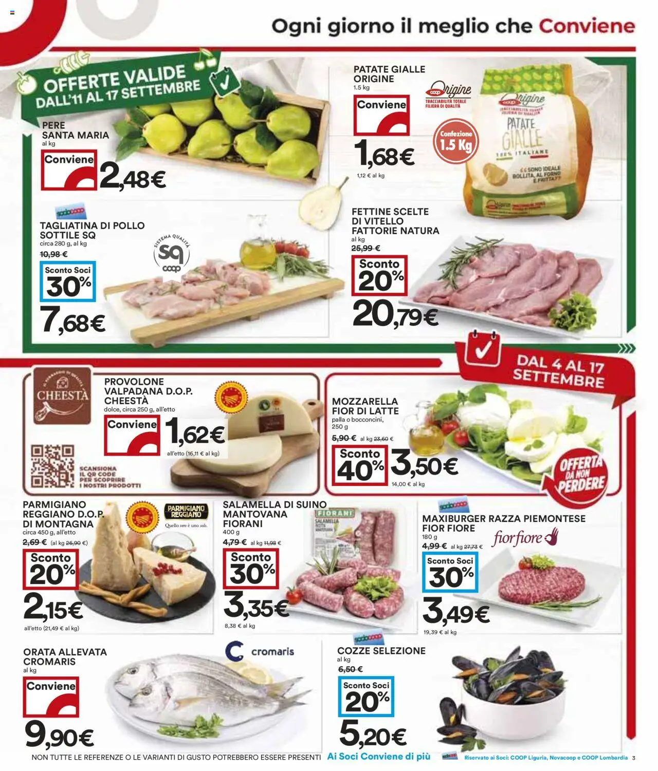 Volantino COOP del 04.09.2025 | Pagina: 3 | Prodotti: Patate, Orata, Latte, Forno