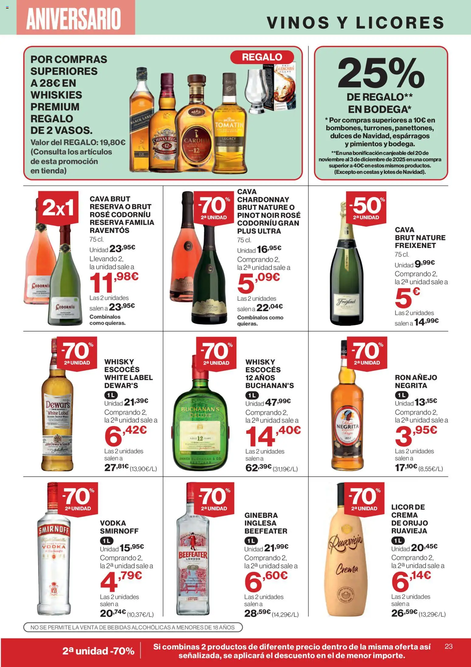 Supercor folleto │ válido desde el 06.11.2025 | Página: 23 | Productos: Licor, Ginebra, Crema, Vodka