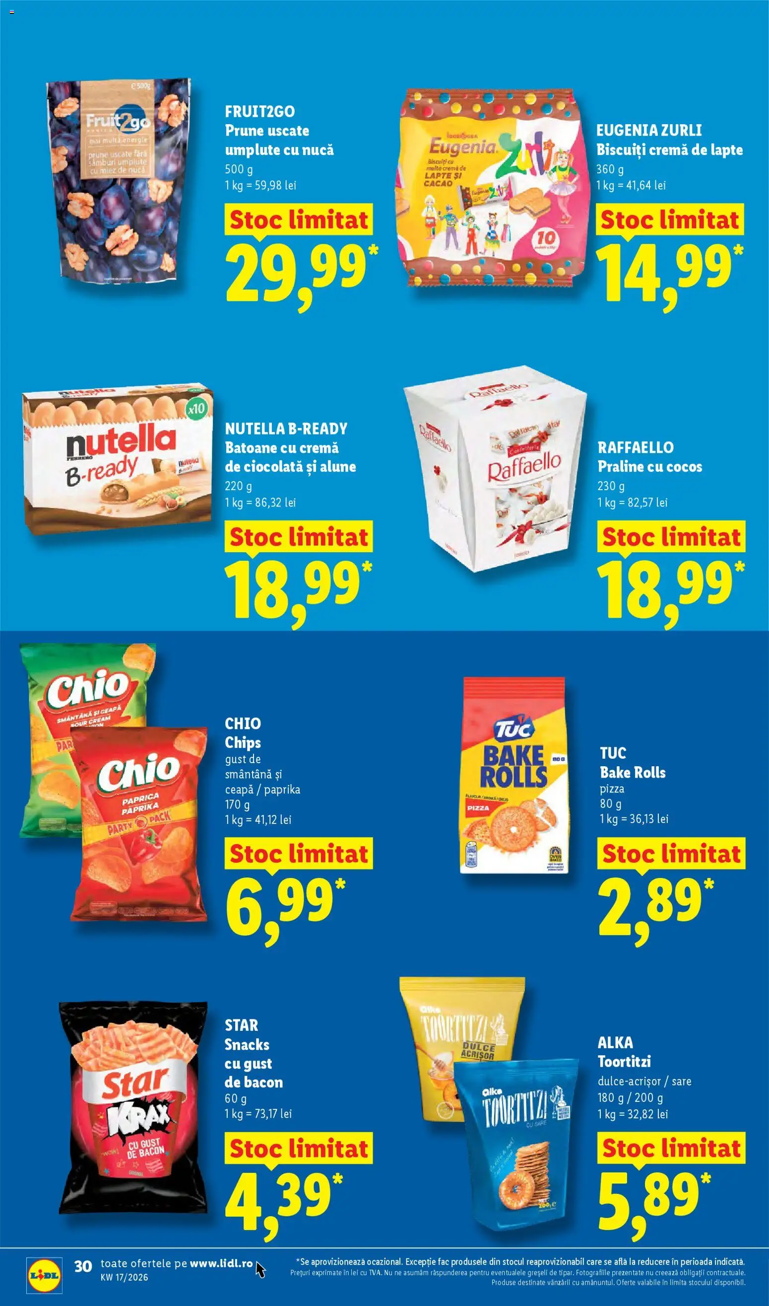 Noul catalog Lidl – valabil de la 20.04.2026 | Pagină: 30 | Produse: Praline, Cremă, Pizza, Prune