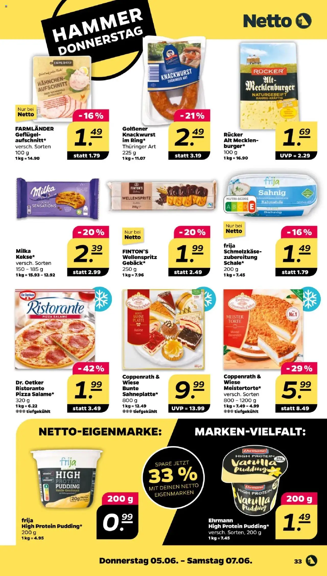 Netto Prospekt 	 - gültig ab dem 02.06.2025 | Seite: 33 | Produkte: Ristorante, Pudding, Pizza, Sahne