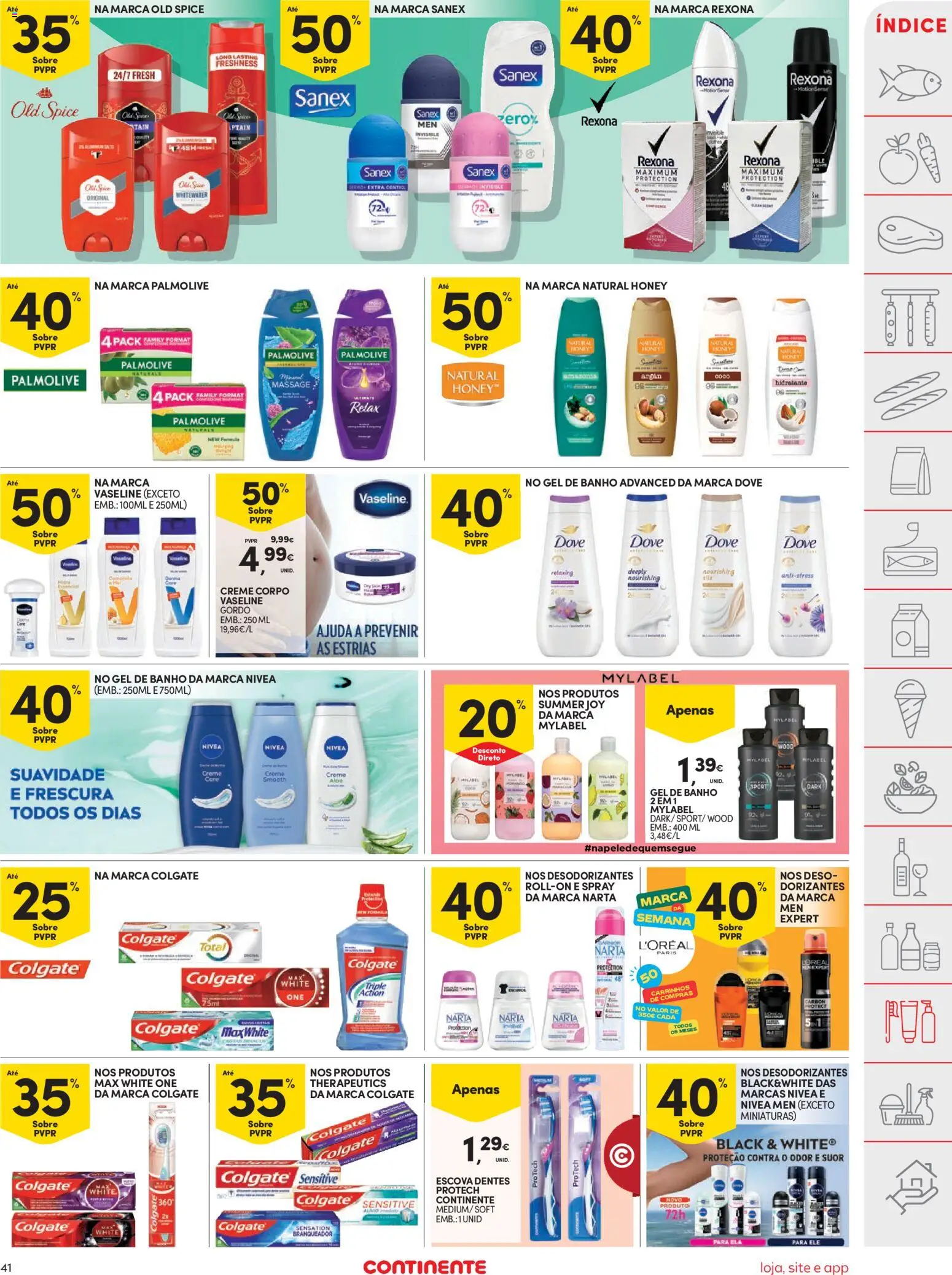 Continente folheto │ válido de 20.01.2026 | Página: 41 | Produtos: Gel de banho, Desodorizante, Pasta de dentes, Banho