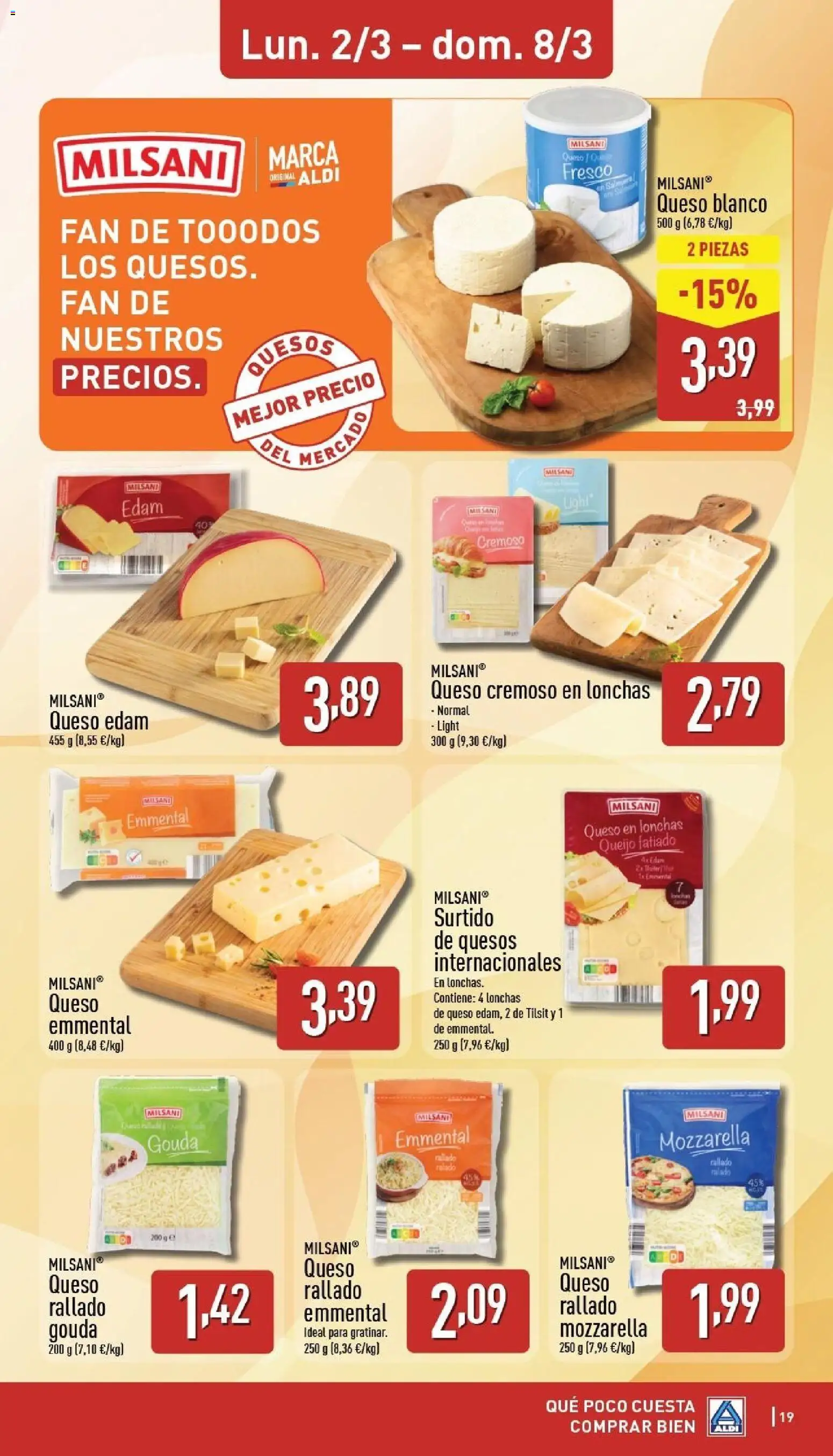 Aldi folleto Canarias │ válido desde el 02.03.2026 | Página: 19 | Productos: Queso, Queso rallado