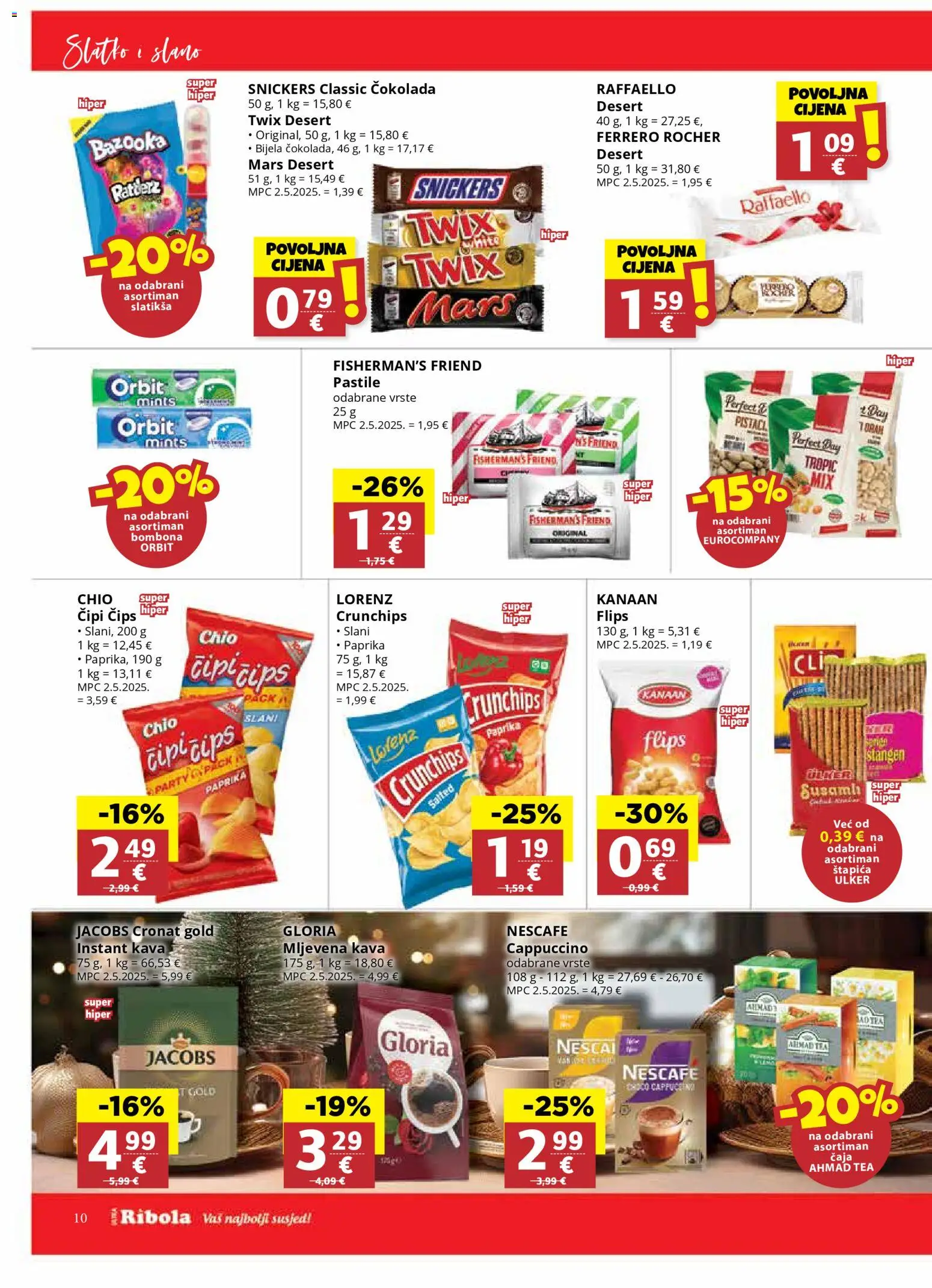 Ribola katalog | vrijedi od 26.11.2025 | Stranica: 10 | Proizvodi: Flips, Čokolada, Čips, Cappuccino