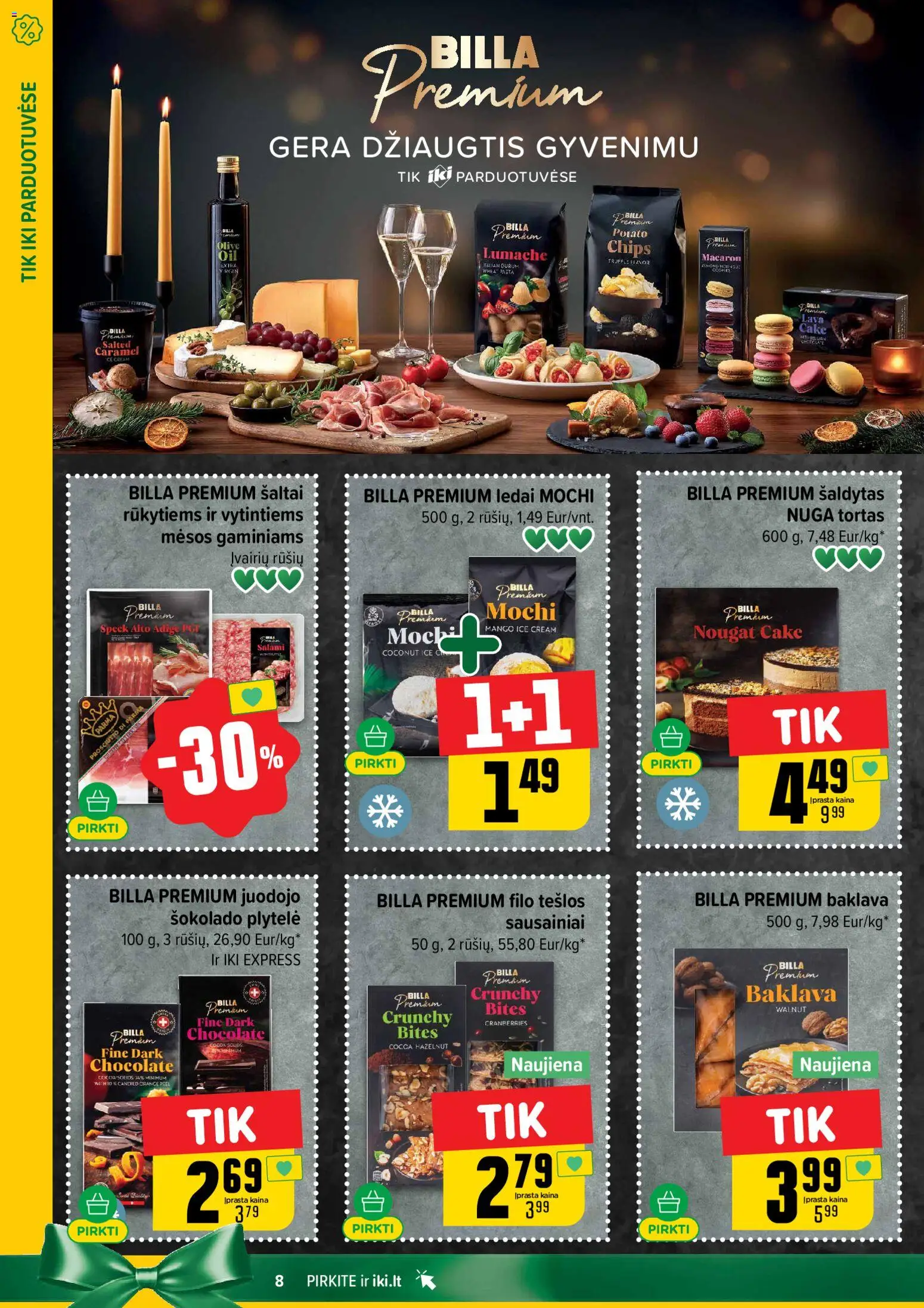 IKI akcijos nuo 10.11.2025 | Puslapis: 8 | Prekių: Sausainiai, Ledai, Tortas