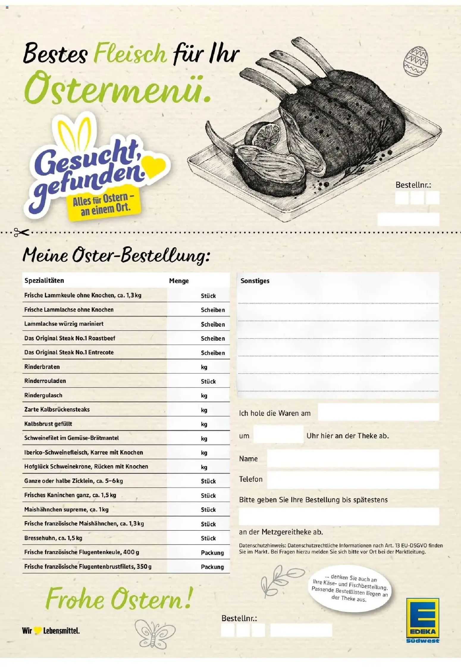 Edeka prospekt Pfungstadt	 – gültig ab 23.03.2026 | Seite: 46 | Produkte: Rinderrouladen, Lammkeule, Entrecote, Steak