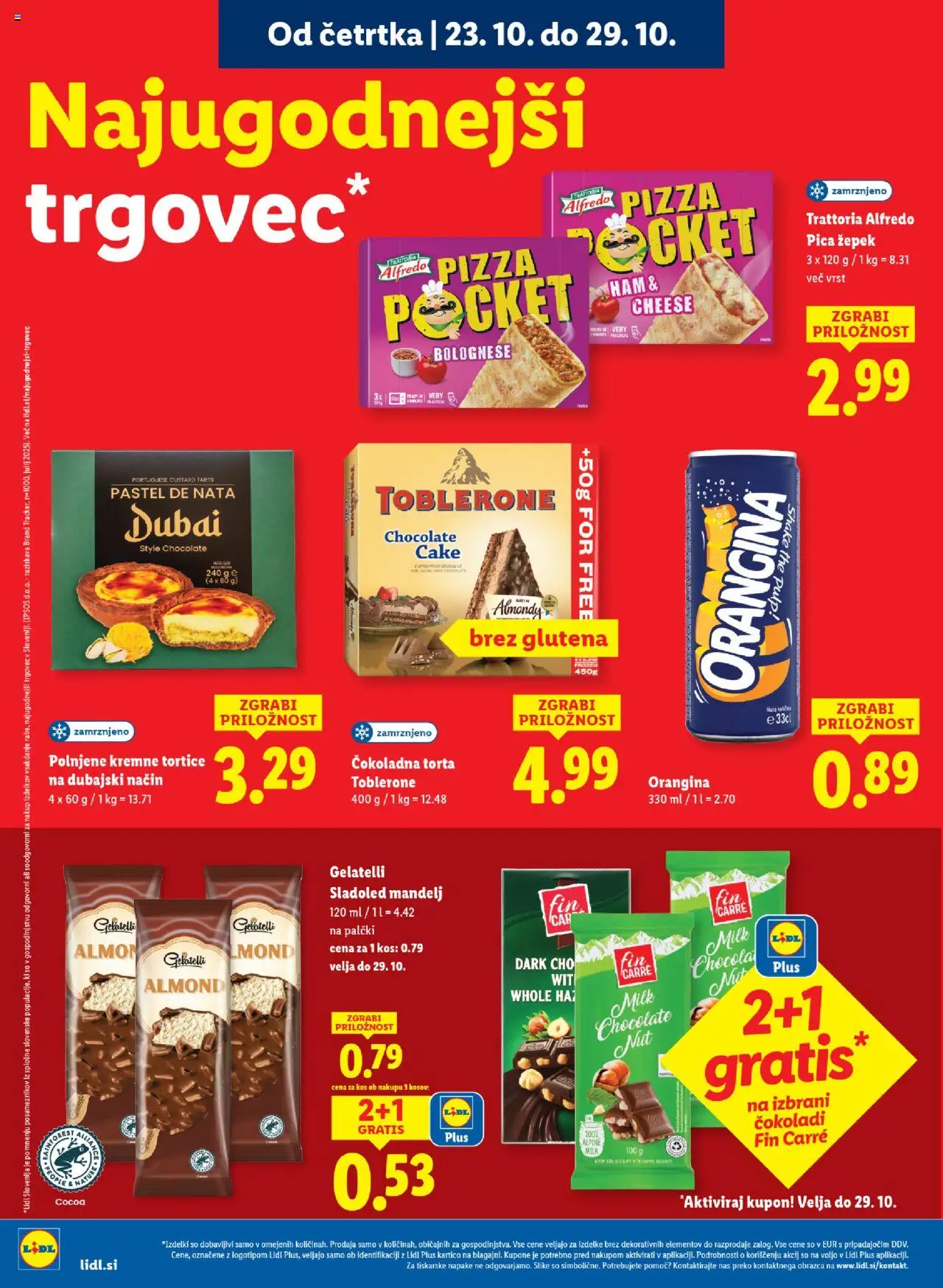 Novi Lidl katalog ponudbe – veljaven od 23.10.2025 | Stran: 8 | Izdelki: Torta, Kos, Pica, Sladoled