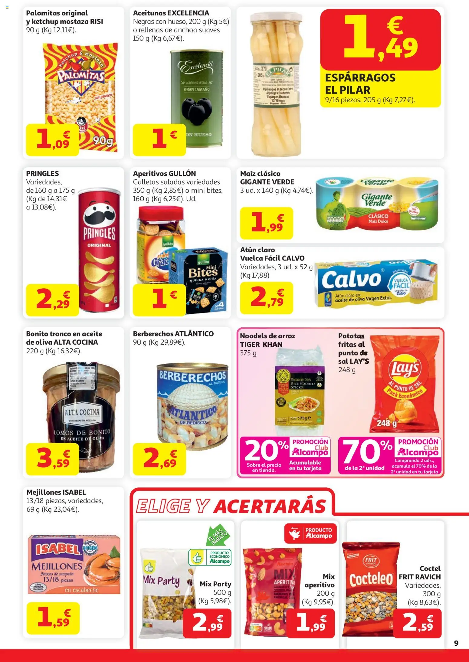 Alcampo HP Nacional │ válido desde el 21.04.2026 | Página: 9 | Productos: Aceite, Arroz, Νερό καρύδας, Anchoa