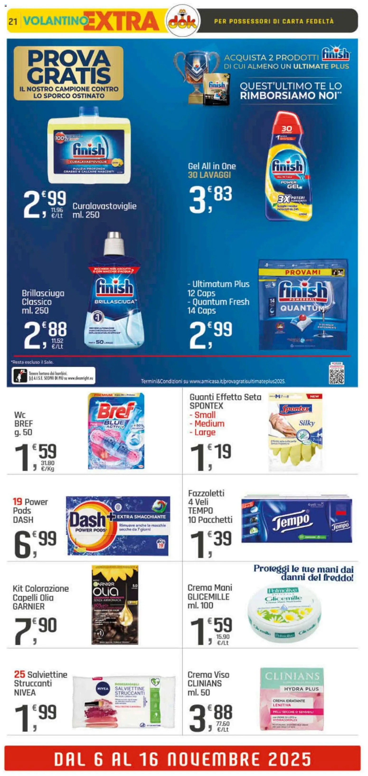 Volantino DOK del 06.11.2025 | Pagina: 21 | Prodotti: Tè, Crema viso, Fazzoletti, Guanti