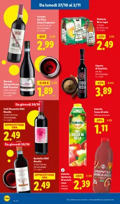 Anteprima del volantino Volantino Lidl	 valido a partire dal 27.10.2025 | Pagina: 20 | Prodotti: Succo, Birra, Vino, Bottiglia