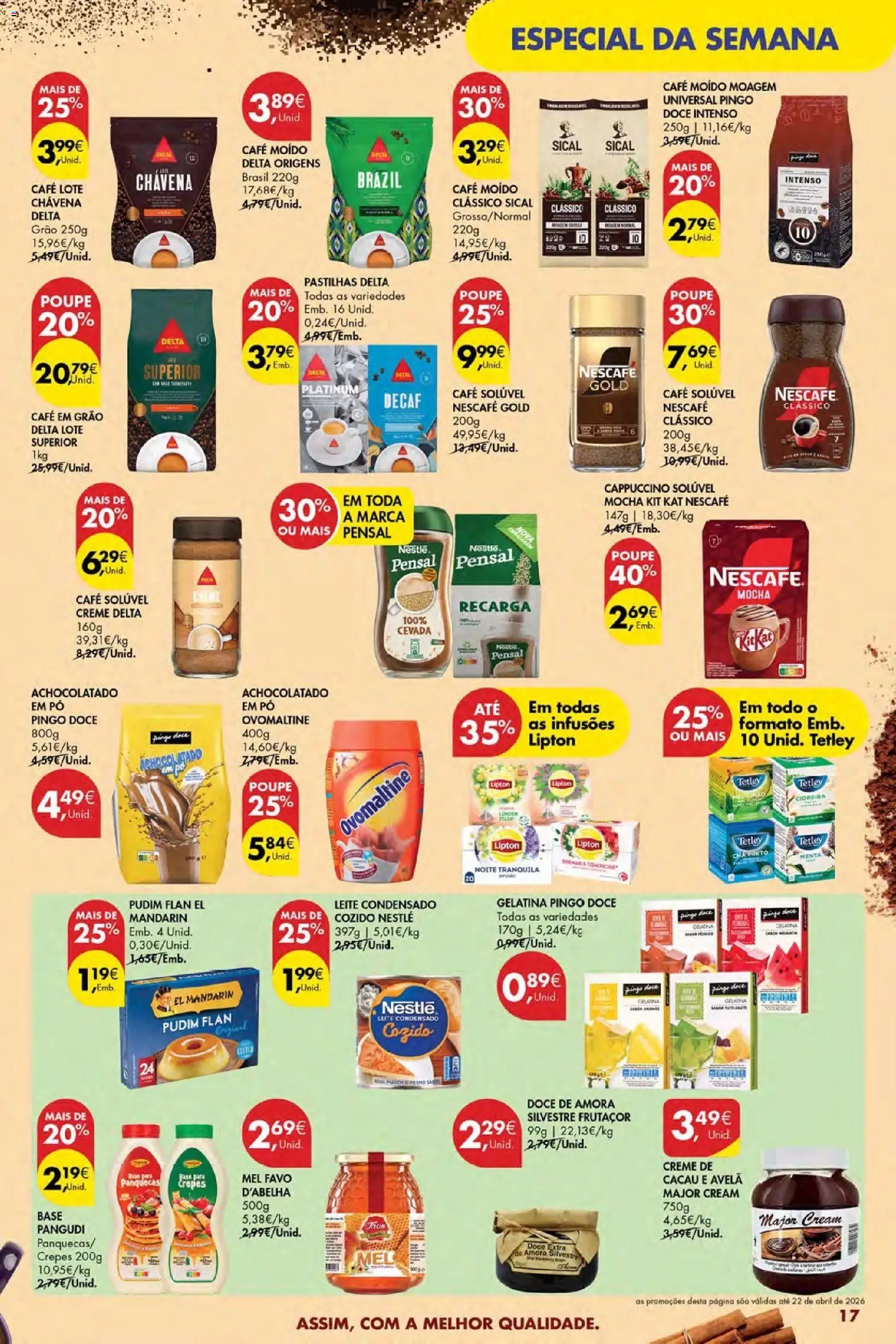 Pingo Doce Poupe Esta Semana Açores │ válido de 09.04.2026 | Página: 17 | Produtos: Pó, Panquecas, Leite condensado, Creme