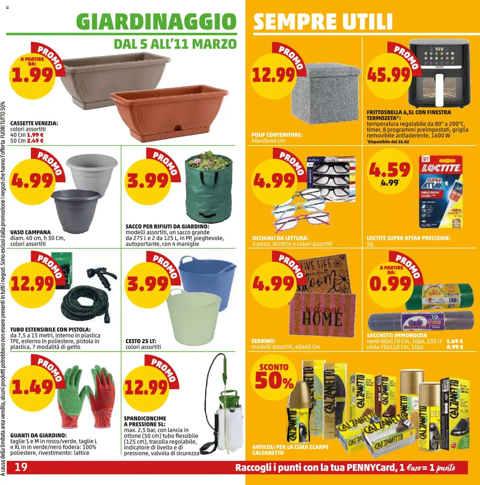 Volantino PENNY del 26.02.2026 | Pagina: 19 | Prodotti: Tubo, Scarpe, Griglia, Zerbino