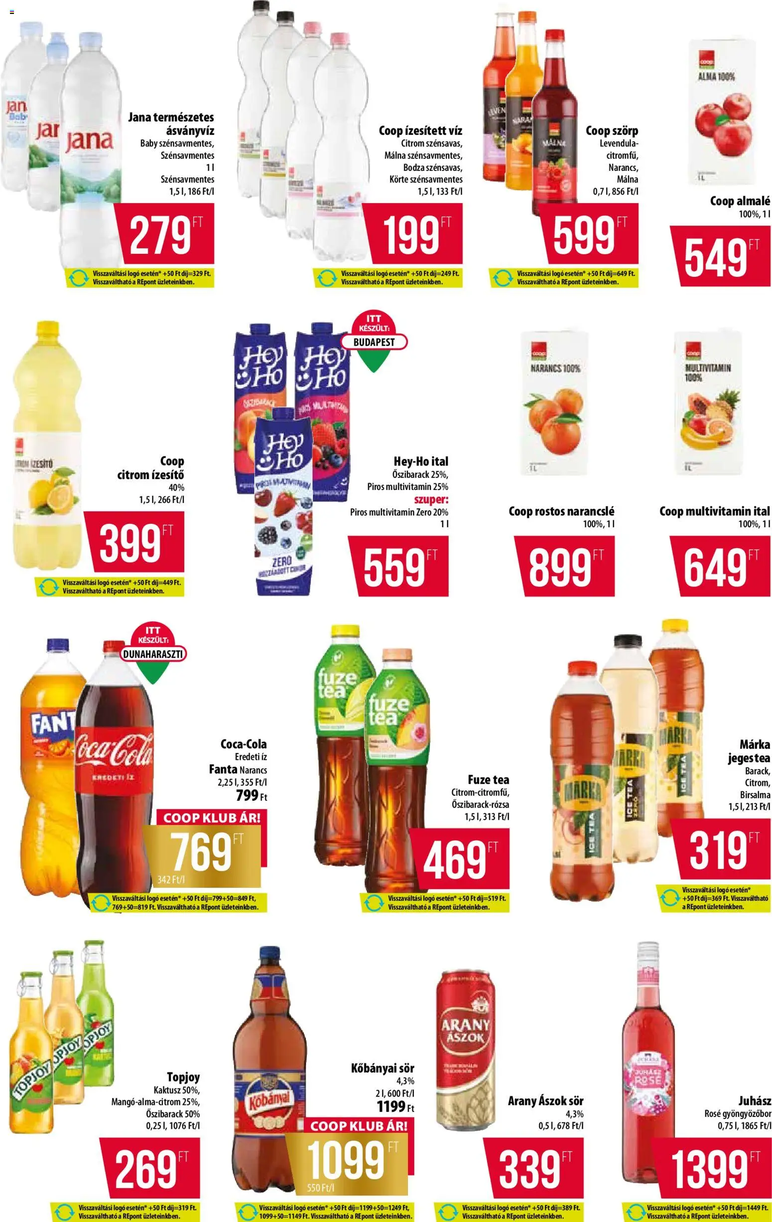 COOP akciós ujság - amely érvényes a következő dátumtól: 09.04.2026 | Oldal: 9 | Termékek: Körte, Málna, Tea, Narancslé