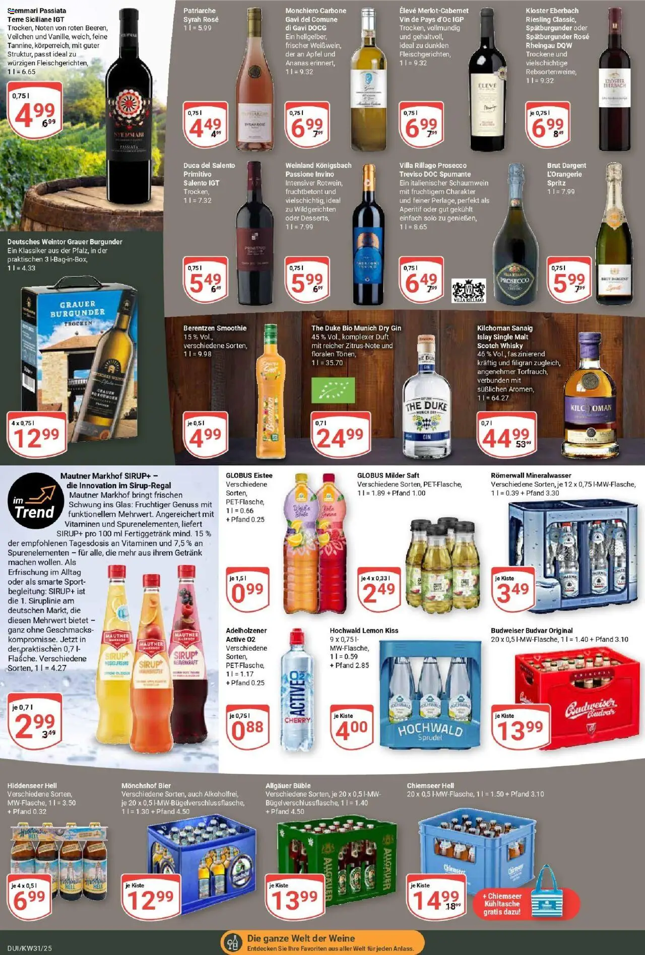 Globus prospekt Duisburg	 - gültig ab dem 28.07.2025 | Seite: 14 | Produkte: Whisky, Ananas, Mineralwasser, Saft