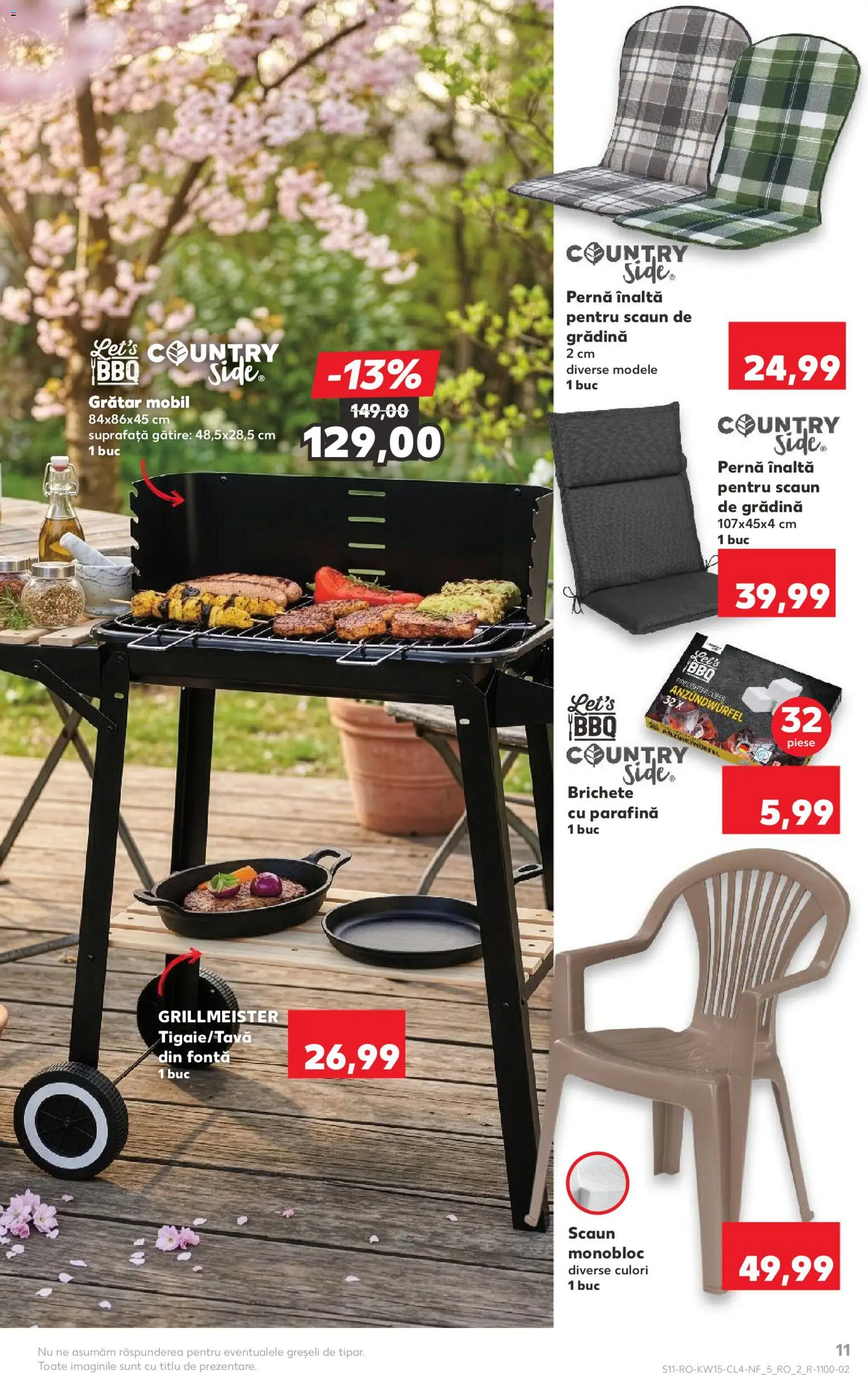 Noul catalog Kaufland – valabil de la 08.04.2026 | Pagină: 11 | Produse: Grill, Pernă, Scaun, Soğanlar