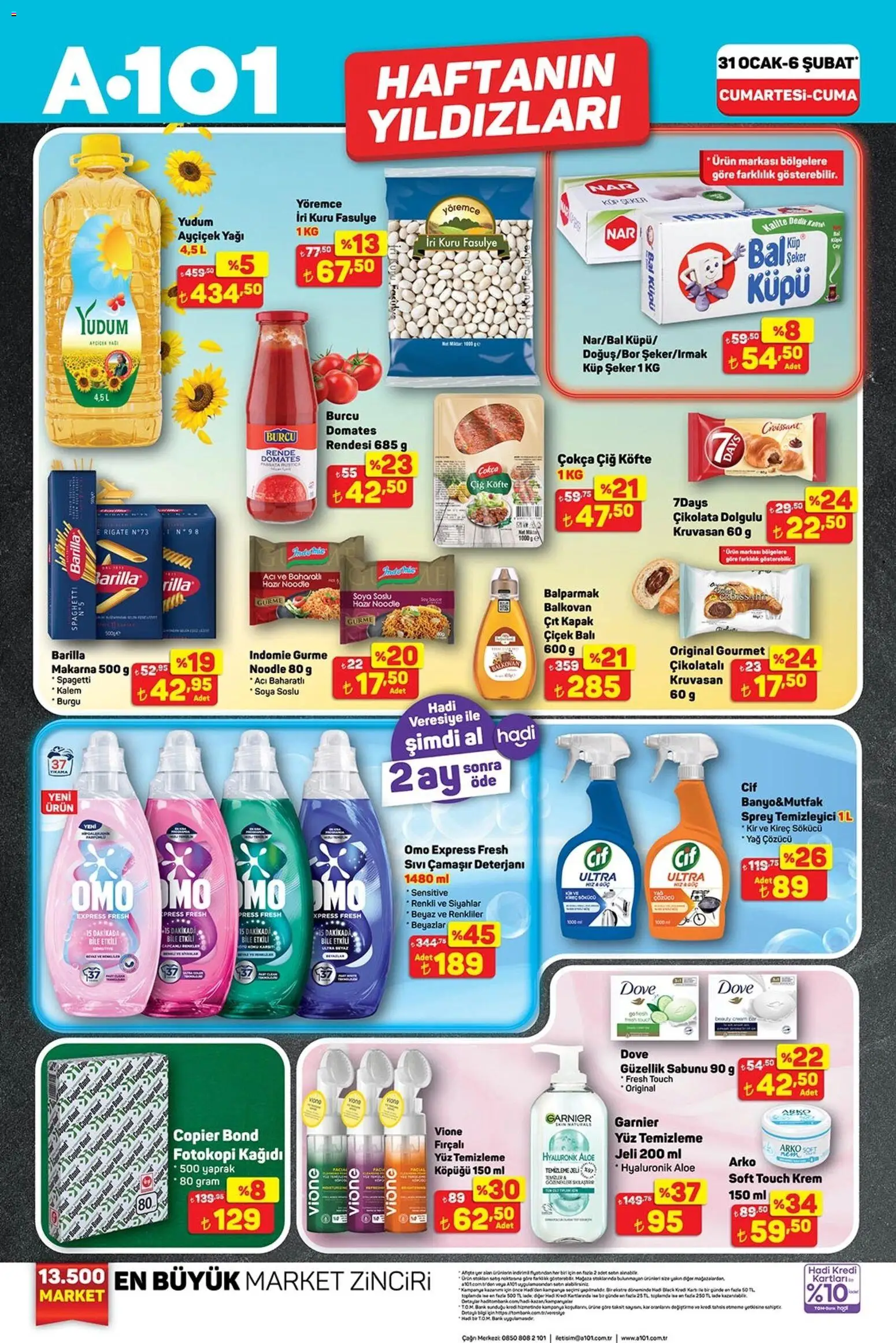 A101 Katalog - 31.01.2026 tarihinden itibaren geçerlidir | Sayfa: 1 | Ürünler: Domates, Yağ, Yağ çözücü, Küp şeker