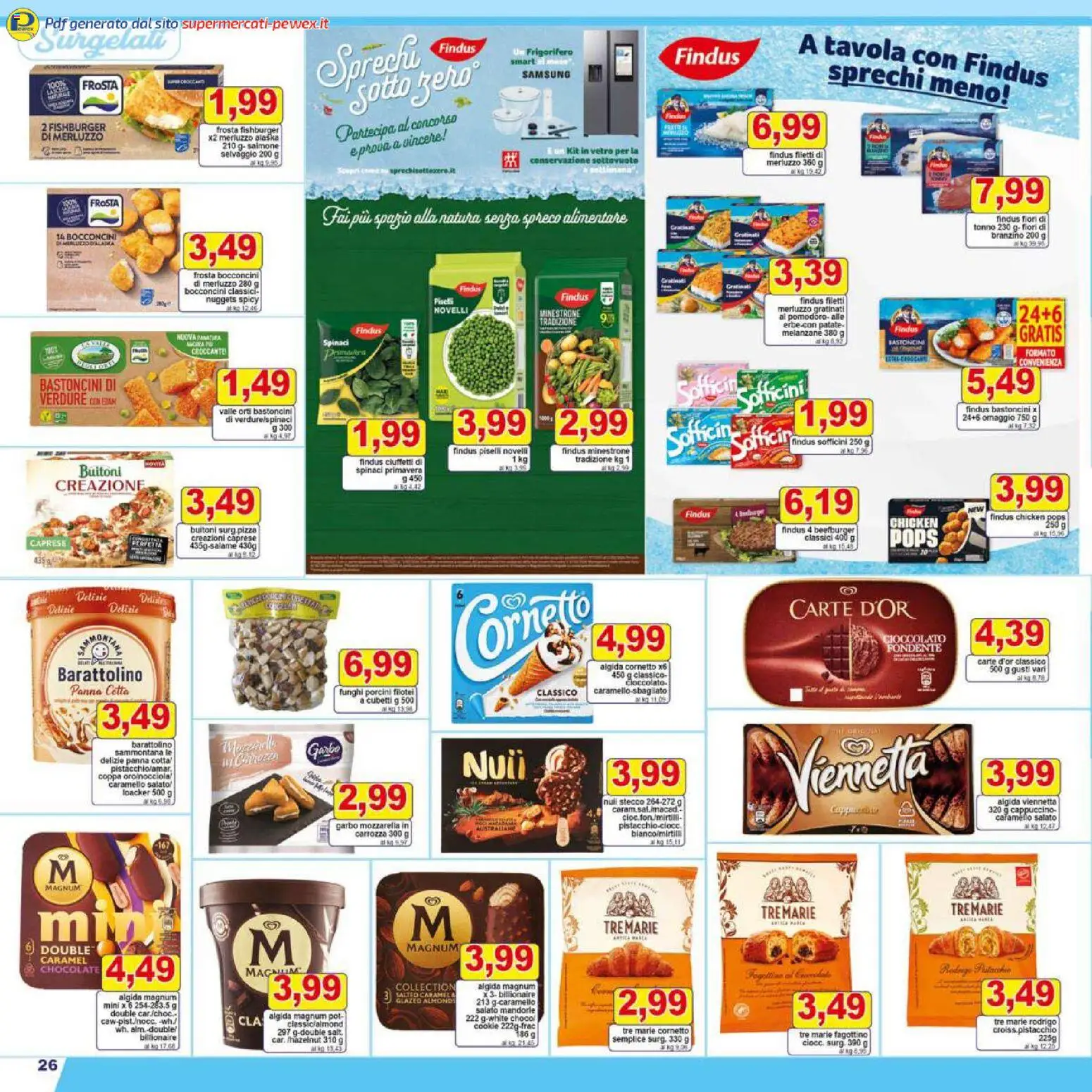 Volantino Pewex del 27.12.2025 | Pagina: 26 | Prodotti: Patate, Spinaci, Tonno, Samsung