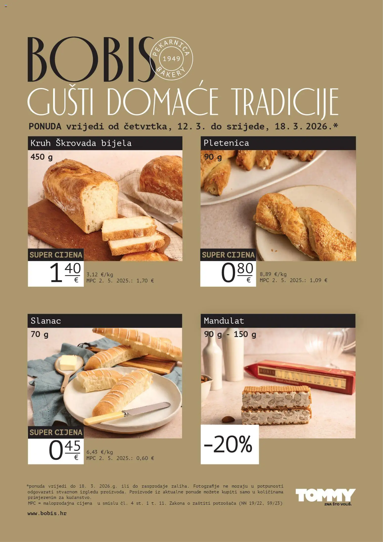 Tommy katalog | vrijedi od 12.03.2026 | Stranica: 1 | Proizvodi: Kruh