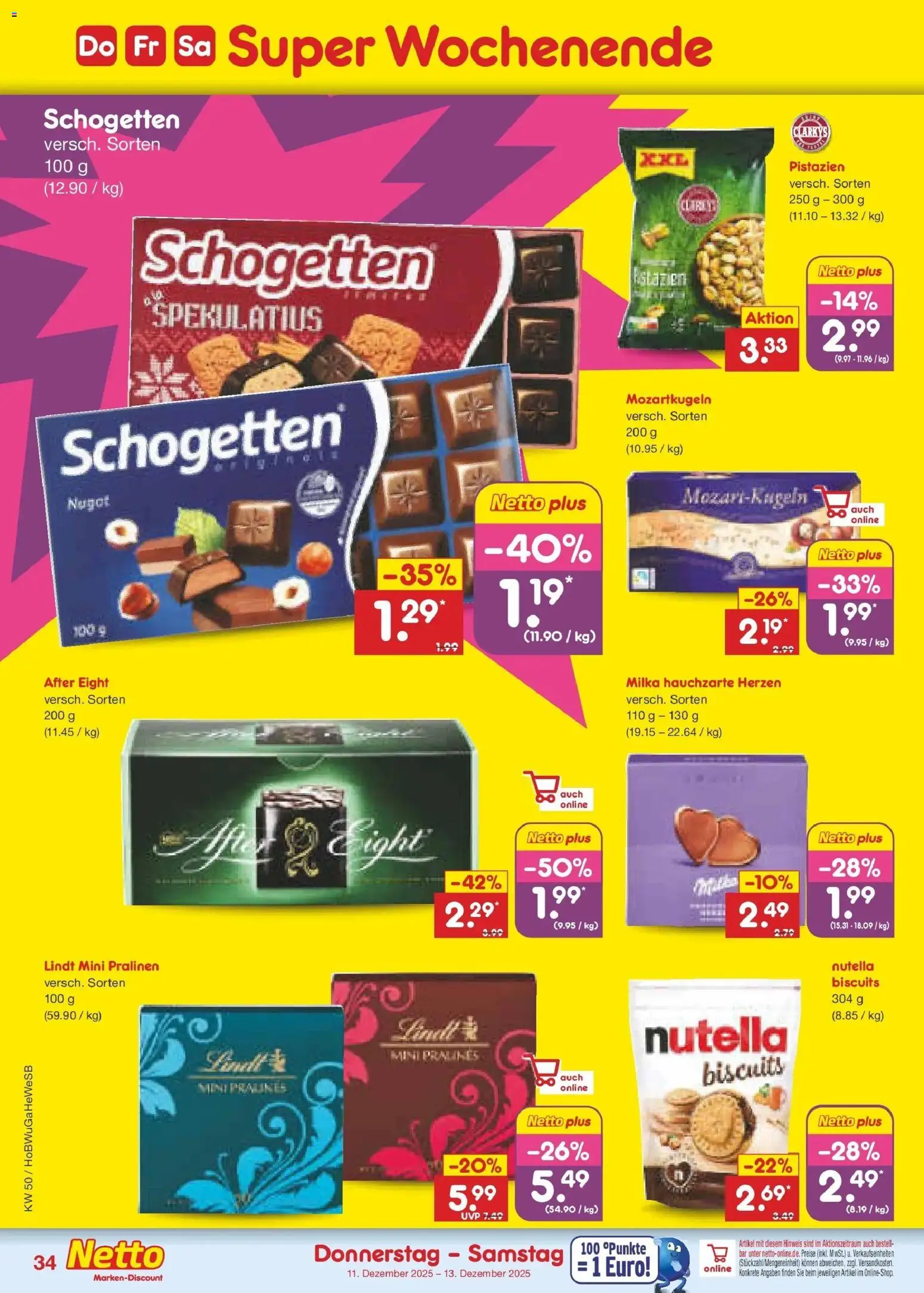 Netto Marken-Discount - Netto: Wochenangebote – gültig ab 07.12.2025 | Seite: 42 | Produkte: Milka, Nutella, Schogetten, Lindt