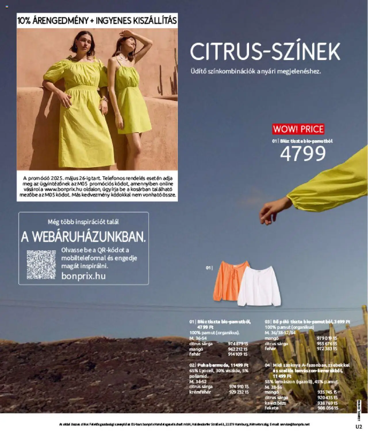 Bonprix akciós ujság - amely érvényes a következő dátumtól: 27.05.2025 | Oldal: 2 | Termékek: Hal, Szoknya, Mangó