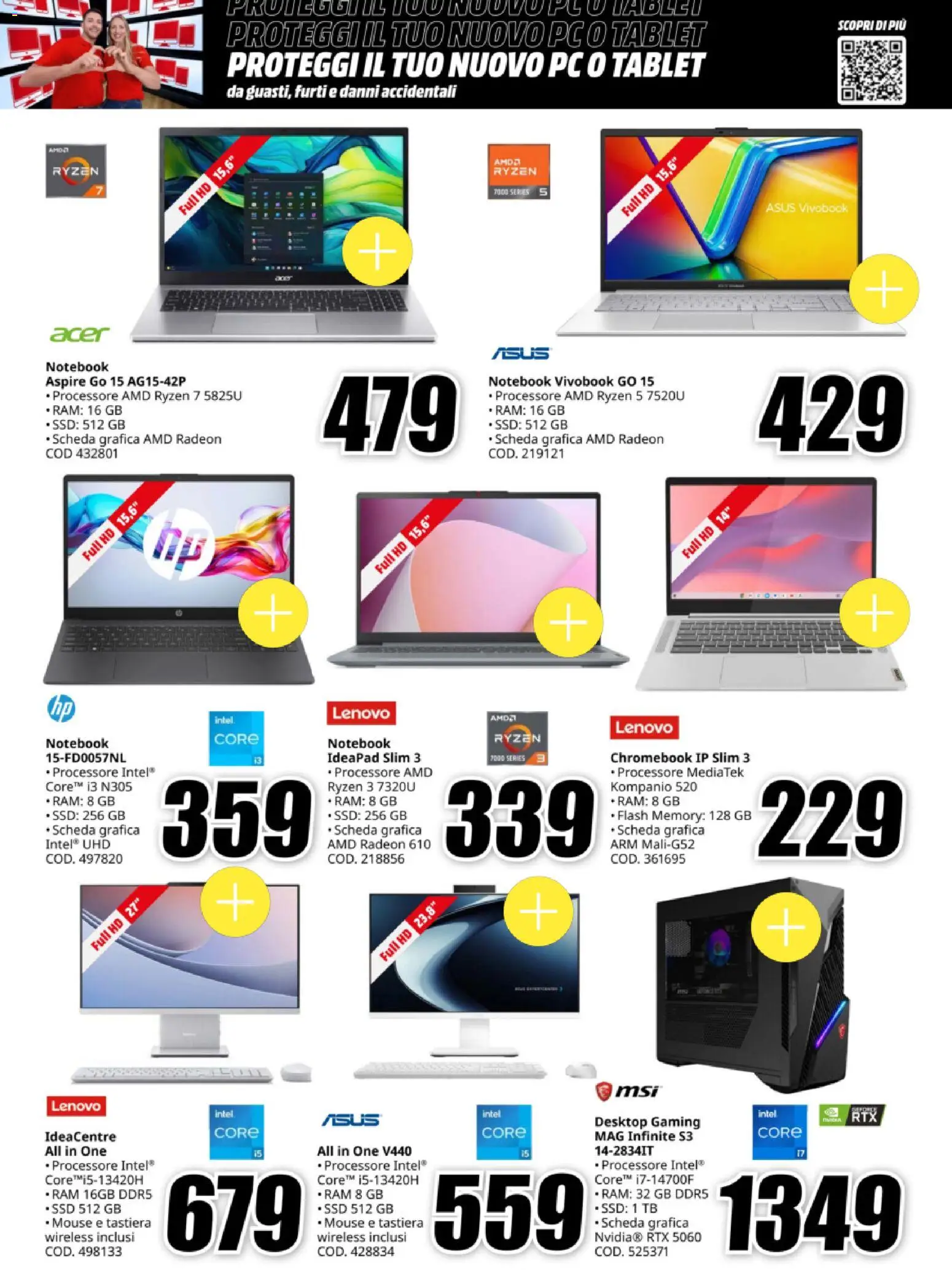 Volantino Media World del 12.11.2025 | Pagina: 13 | Prodotti: Notebook, Tablet, Mouse, Tastiera