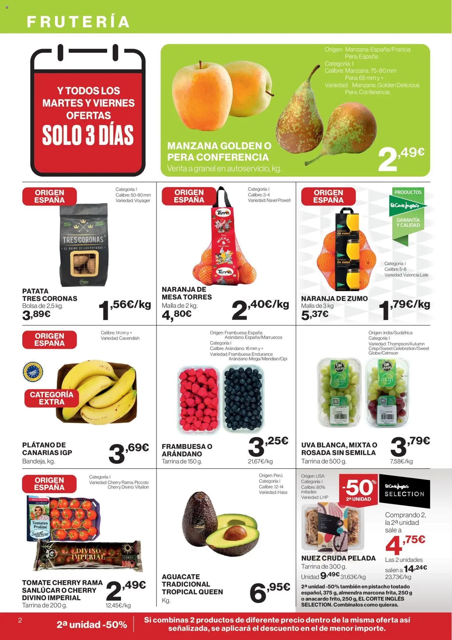 Supercor Península y Baleares │ válido desde el 23.04.2026 | Página: 2 | Productos: Tomates, Ροζ πιπέρι, Manzana, Té