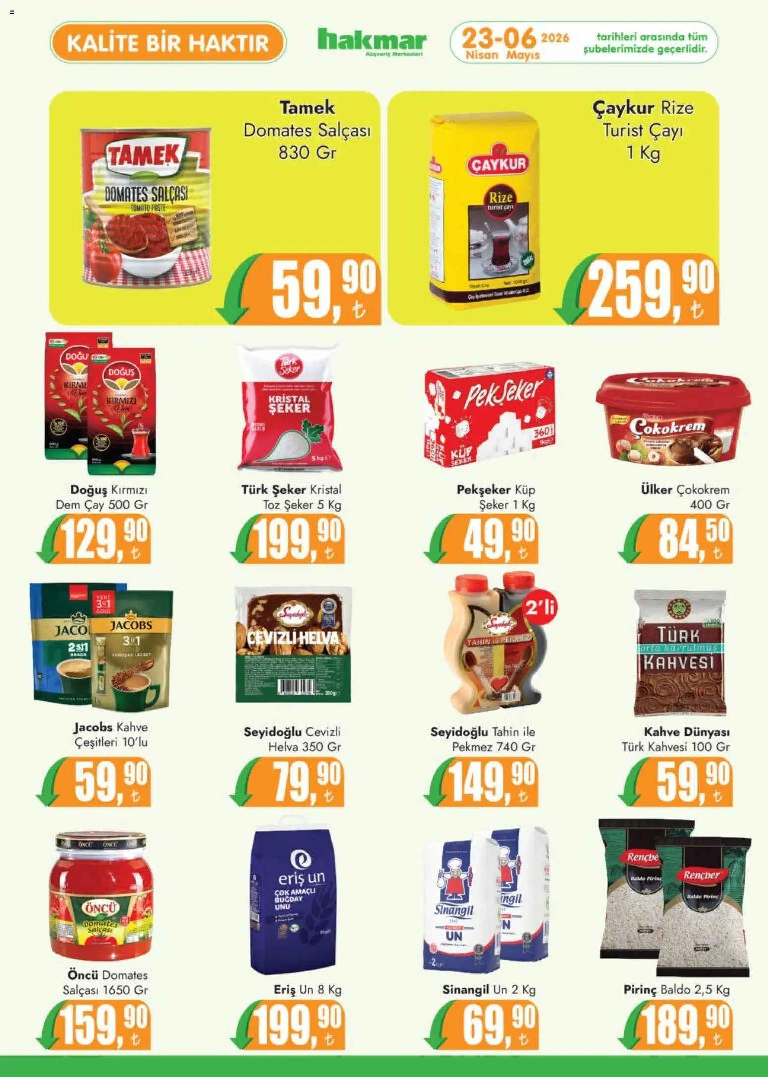 Hakmar Katalog - 23.04.2026 tarihinden itibaren geçerlidir | Sayfa: 4 | Ürünler: Kahve, Domates, Şeker, Toz şeker