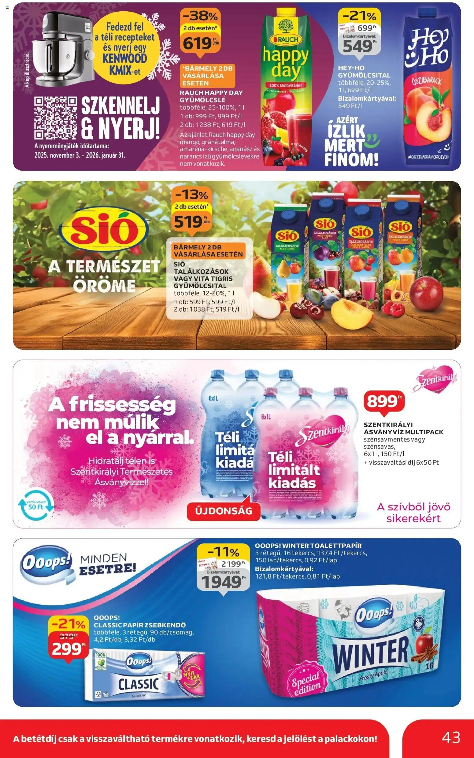 Auchan akciós ujság - amely érvényes a következő dátumtól: 18.12.2025 | Oldal: 43 | Termékek: Őszibarack, Szentkirályi ásványvíz, Ásványvíz, Narancs