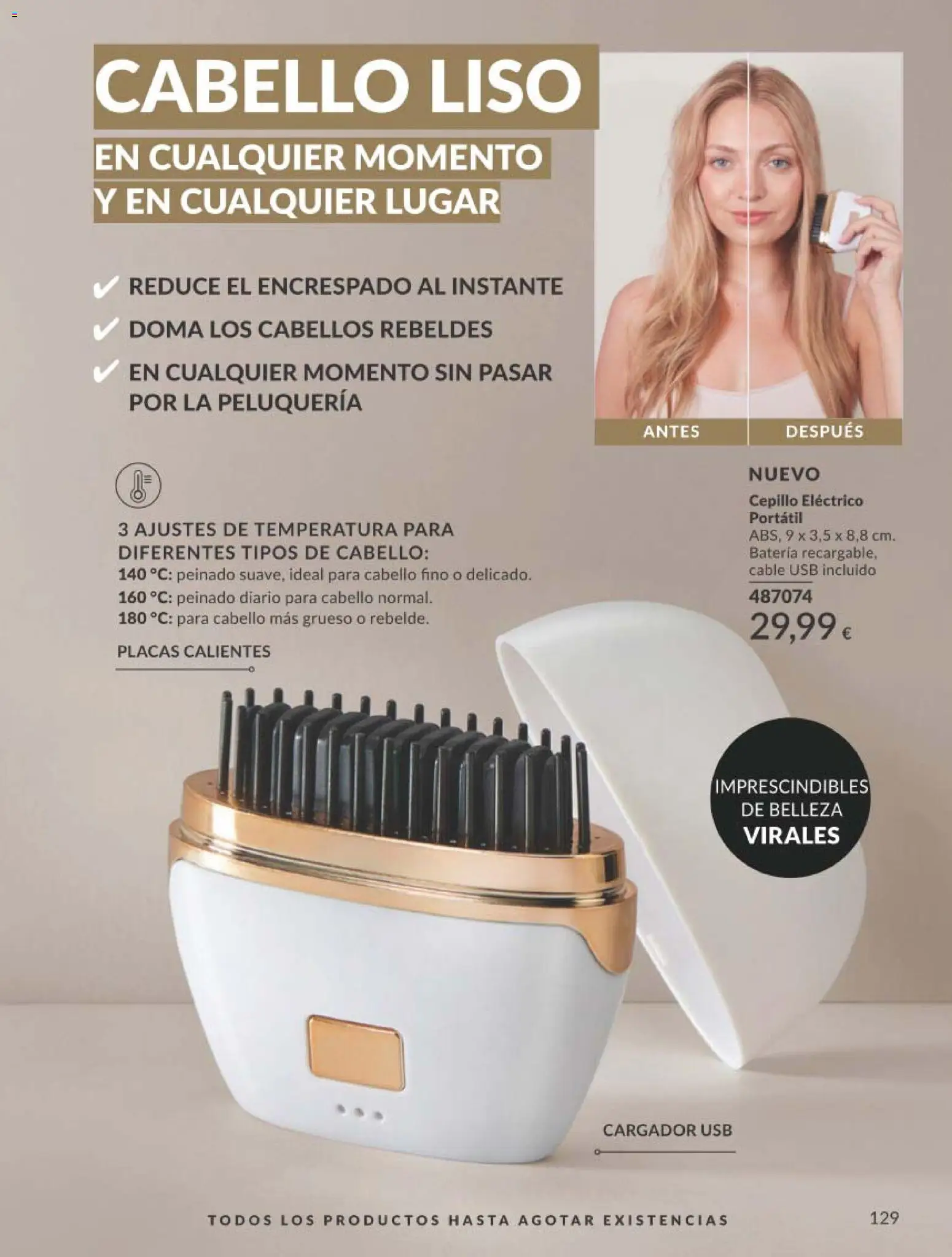 Catálogo AVON campaña 4 │ válido desde el 01.04.2026 | Página: 129 | Productos: Cepillo, Cable, USB, Batería