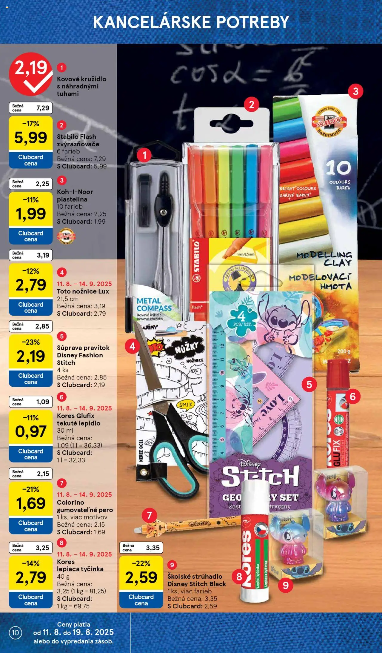 Tesco všetko pre vášho školáka │ platný od 11.08.2025 | Strana: 10 | Produkty: Strúhadlo, Pero