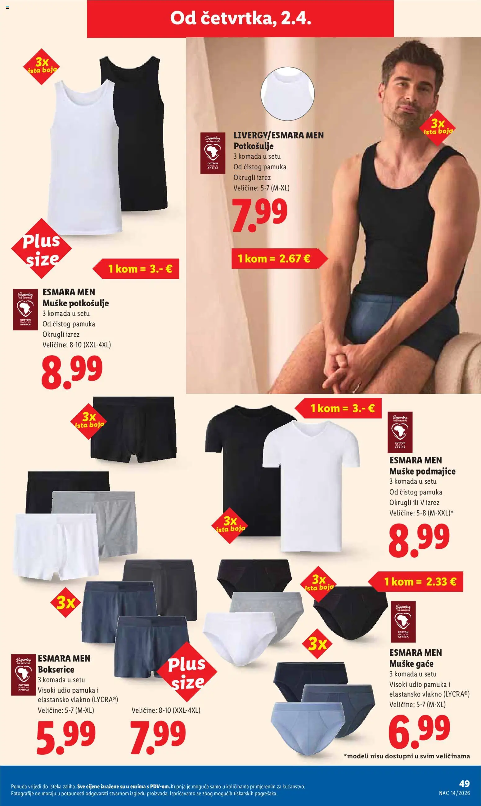 Lidl katalog | vrijedi od 30.03.2026 | Stranica: 49 | Proizvodi: Bokserice