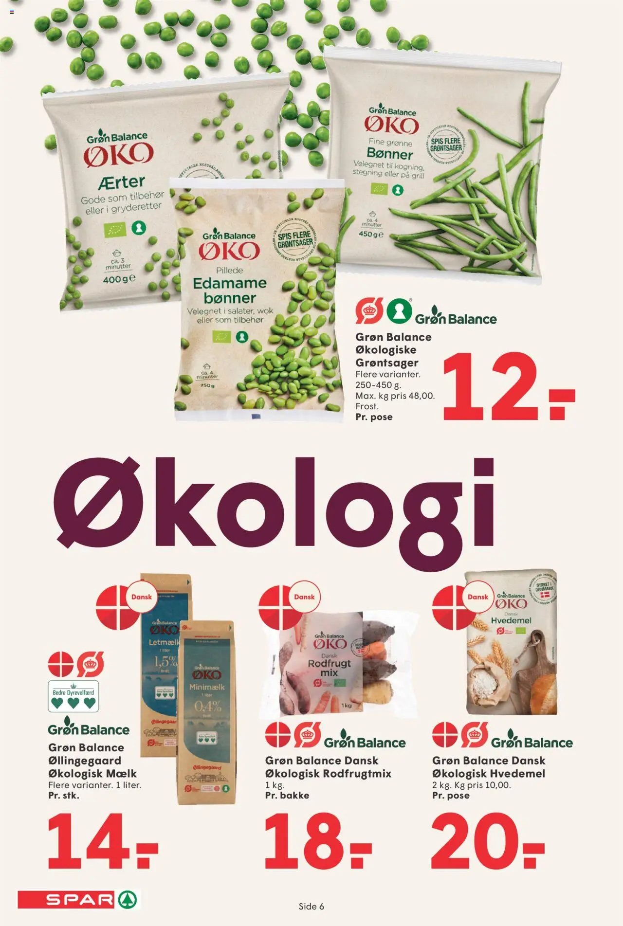 Spar tilbudsavis – gyldig fra 12.09.2025 | Side: 6 | Produkter: Mælk, Hvedemel, Bønner, Søm